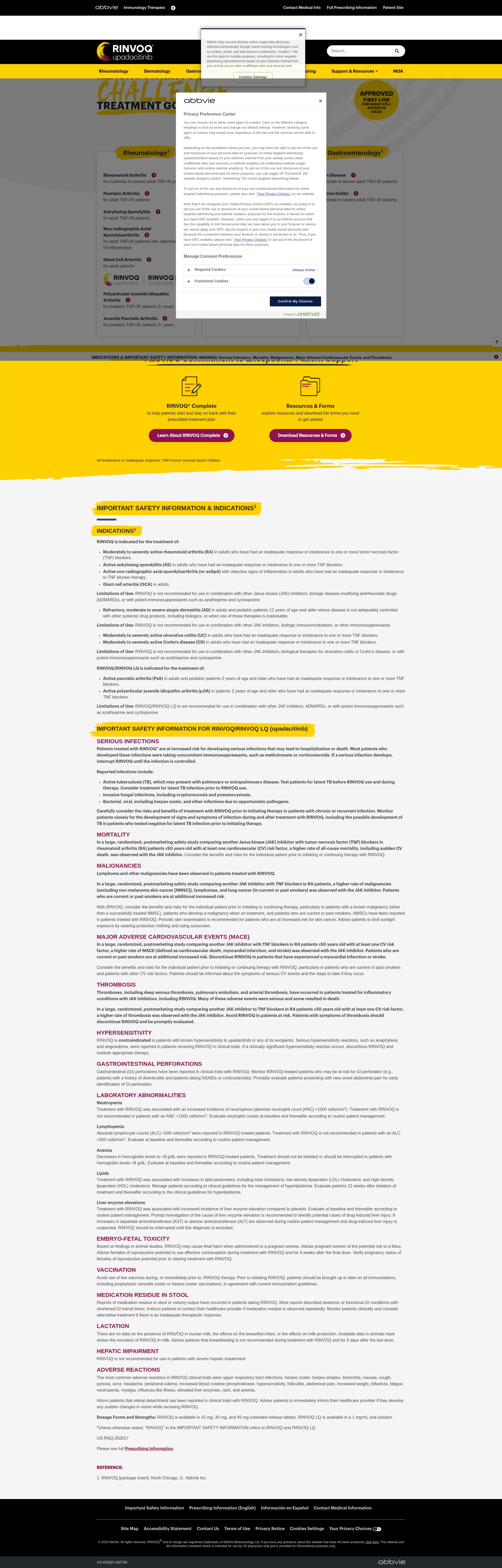 Screenshot of www.rinvoqhcp.com