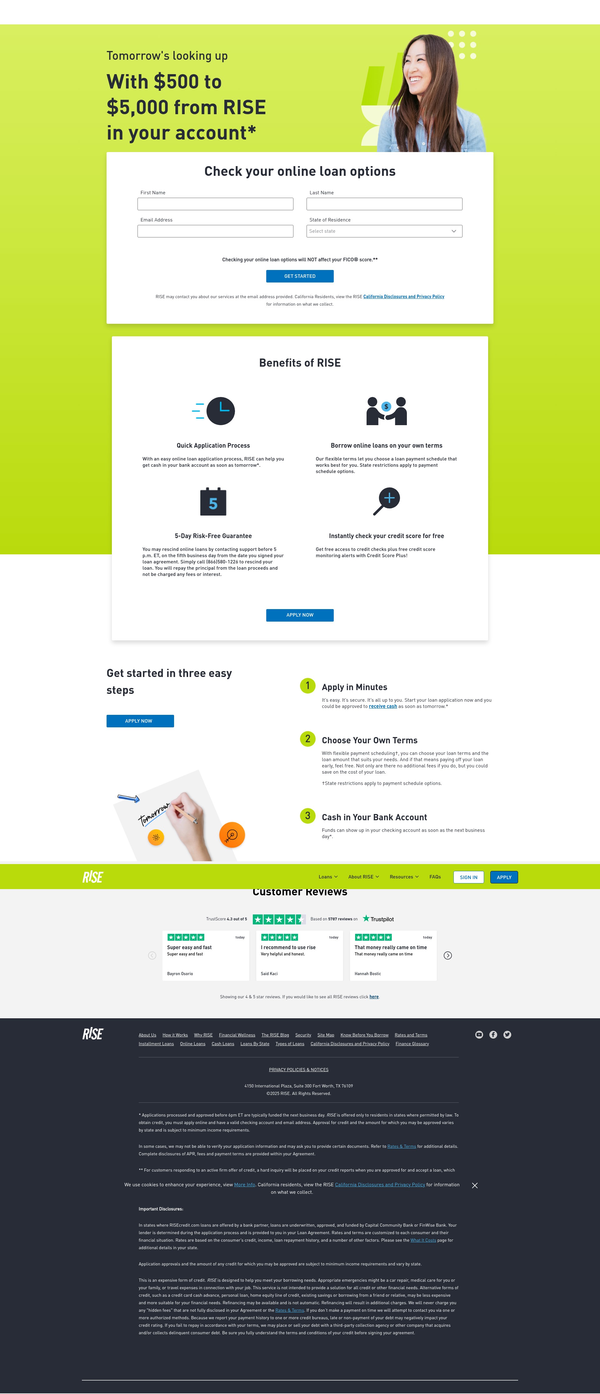 Screenshot of www.risecredit.com