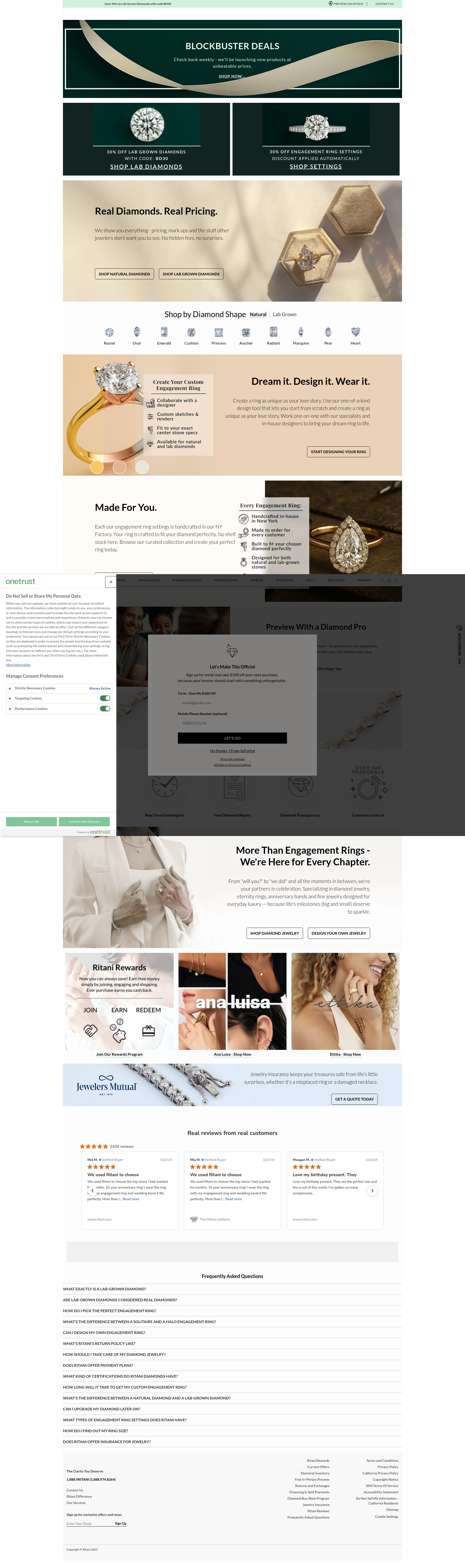 Screenshot of www.ritani.com