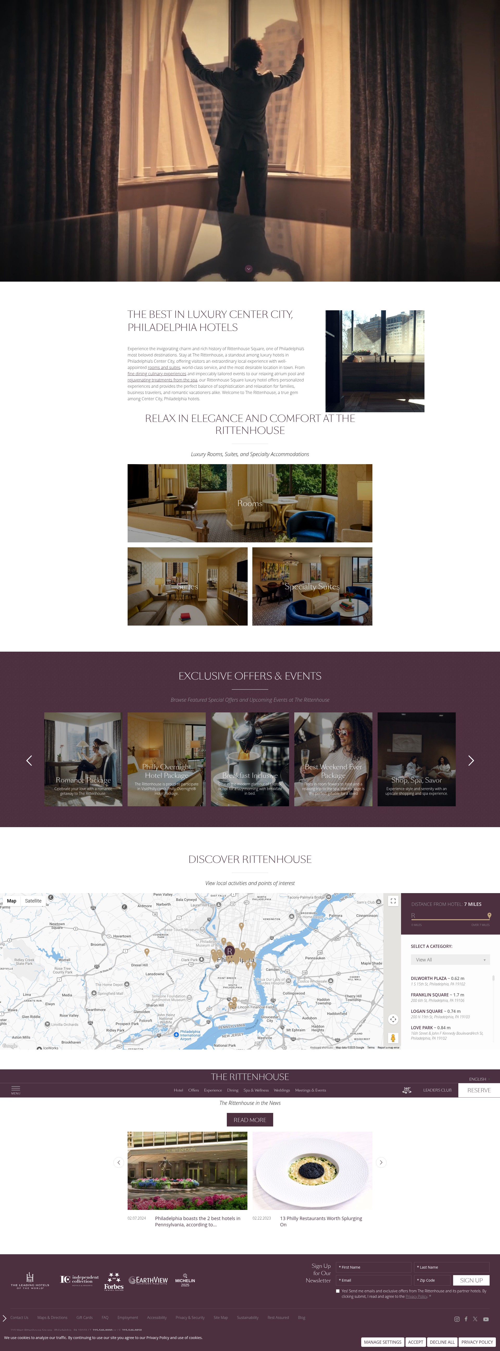 Screenshot of www.rittenhousehotel.com