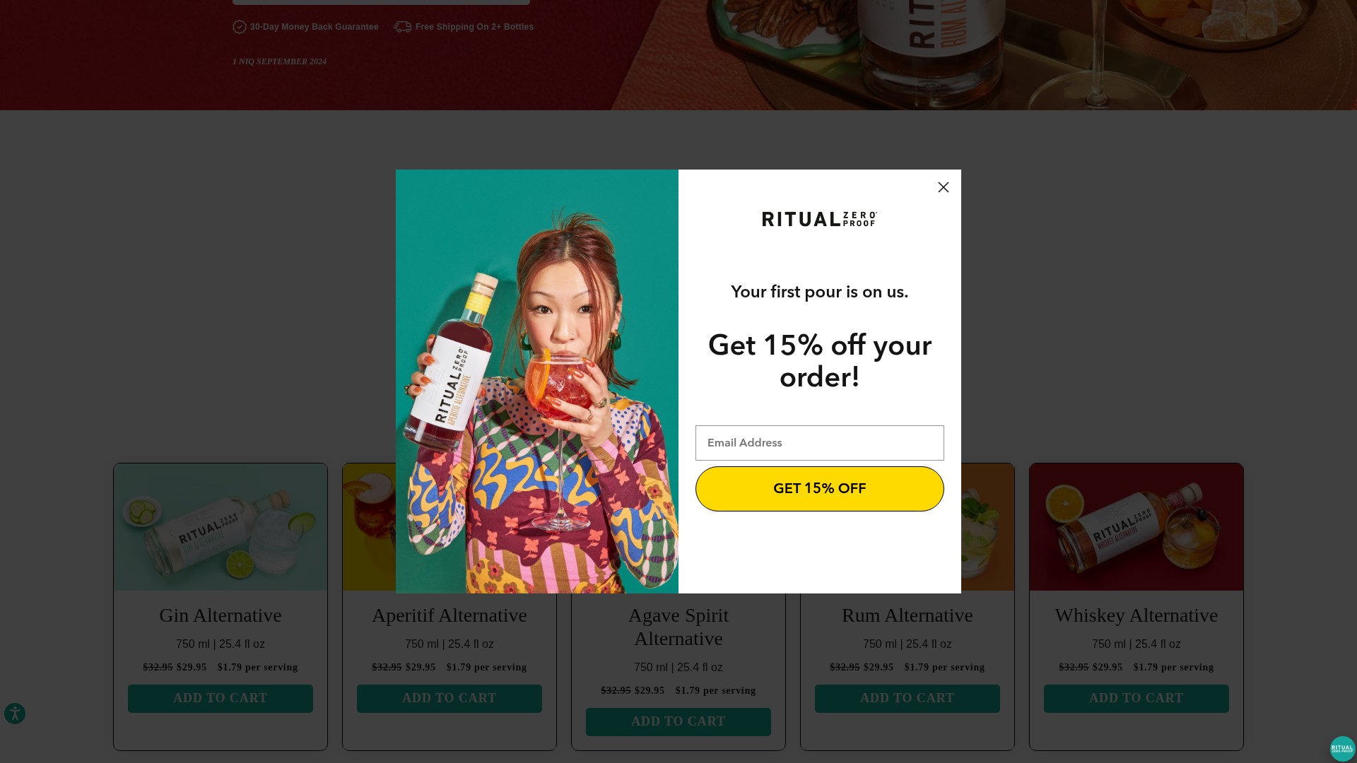 Screenshot of www.ritualzeroproof.com