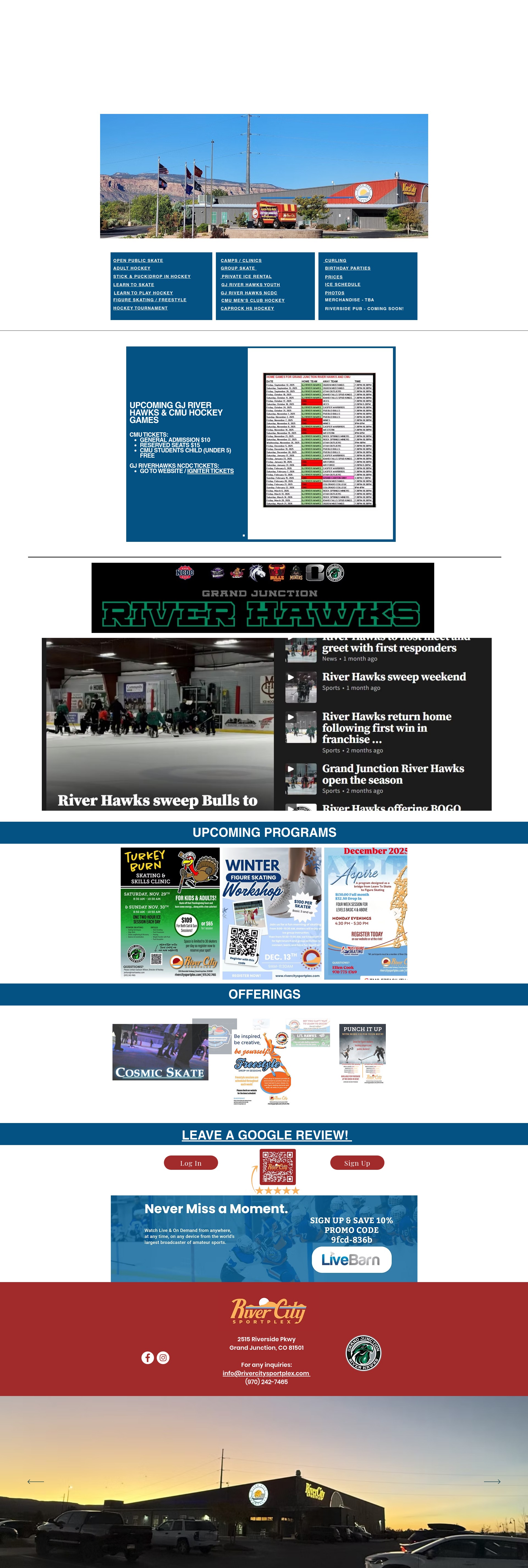 Screenshot of www.rivercitysportplex.com