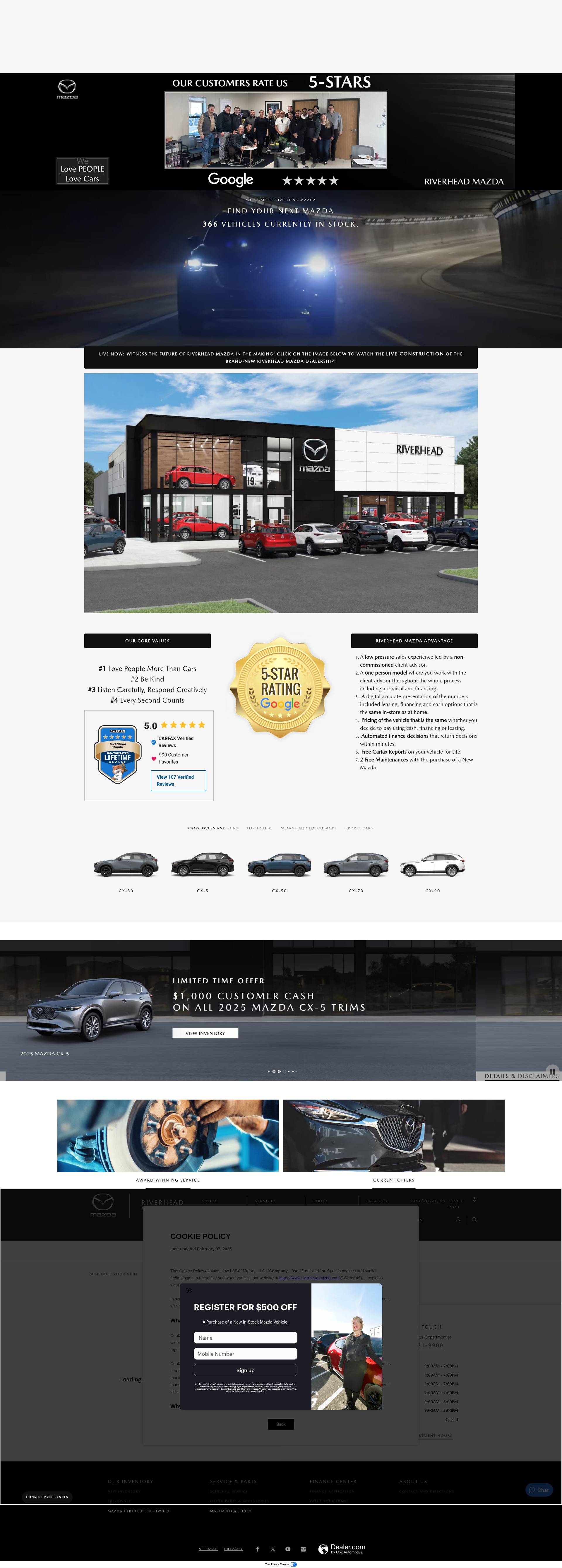 Screenshot of www.riverheadmazda.com
