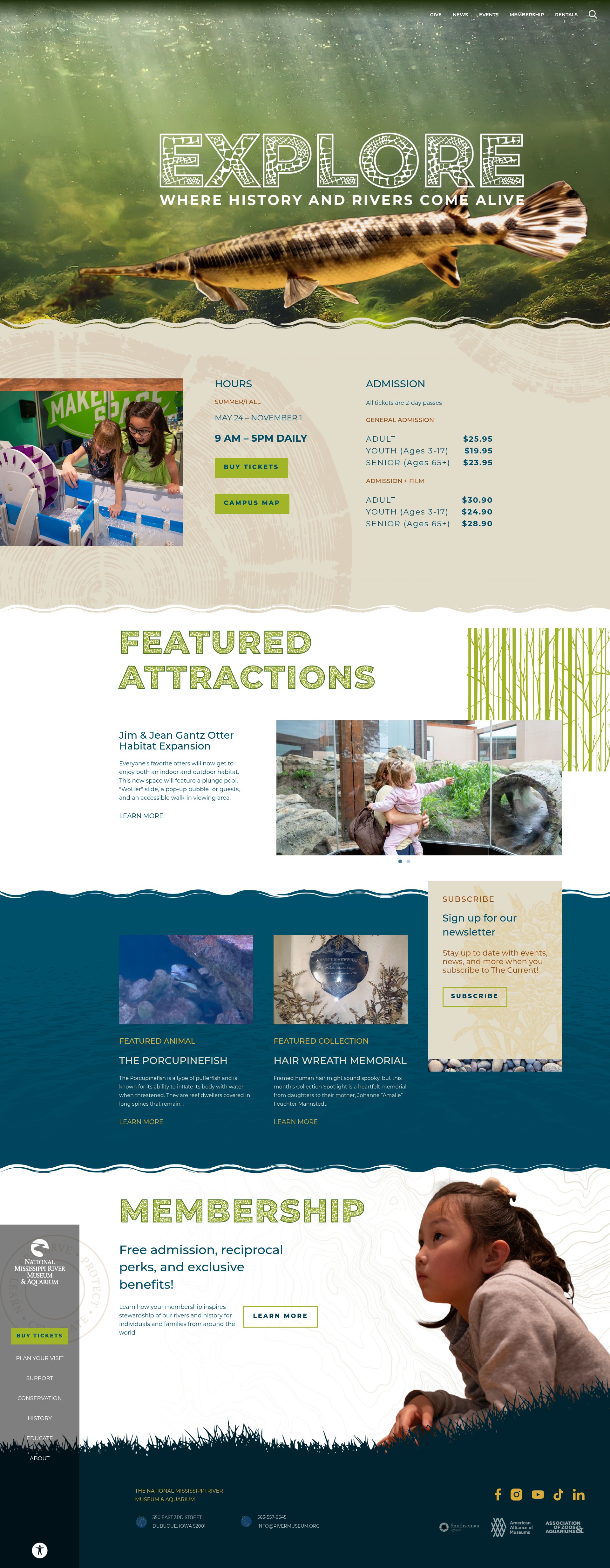 Screenshot of www.rivermuseum.org