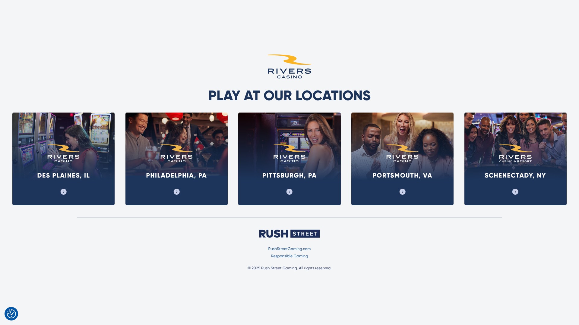 Screenshot of www.riverscasino.com