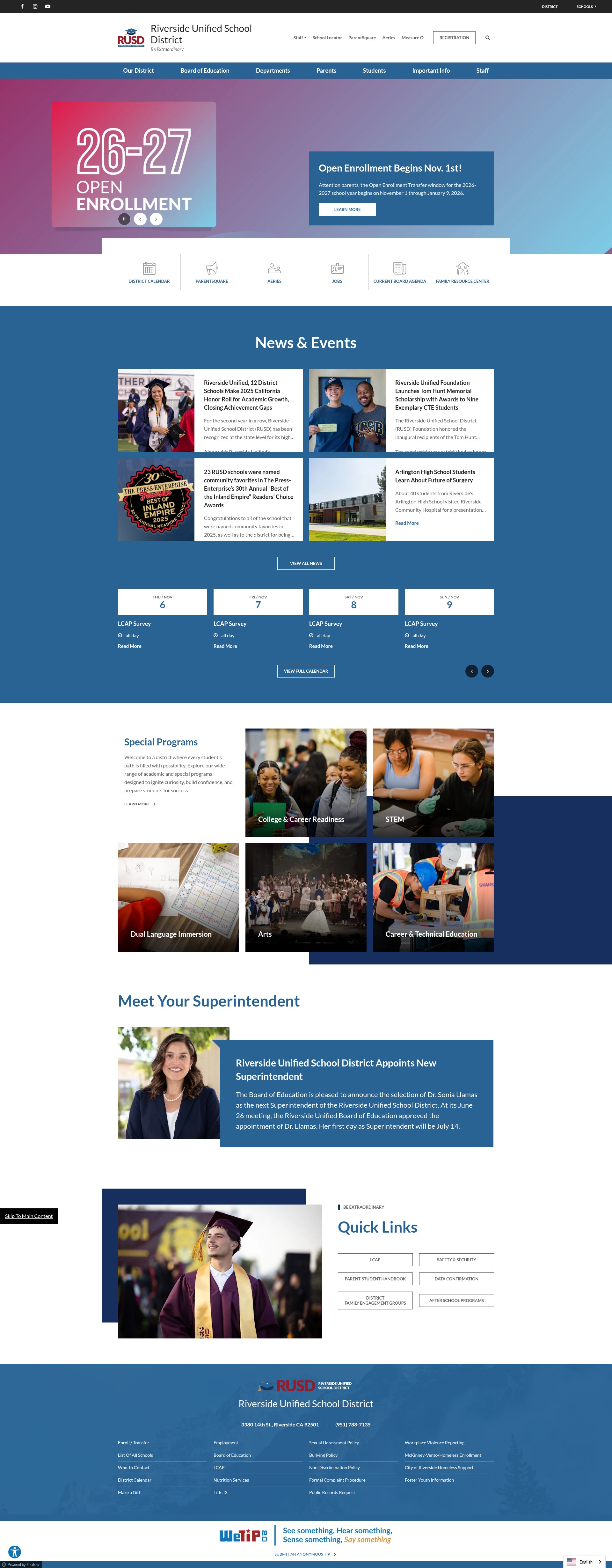 Screenshot of www.riversideunified.org