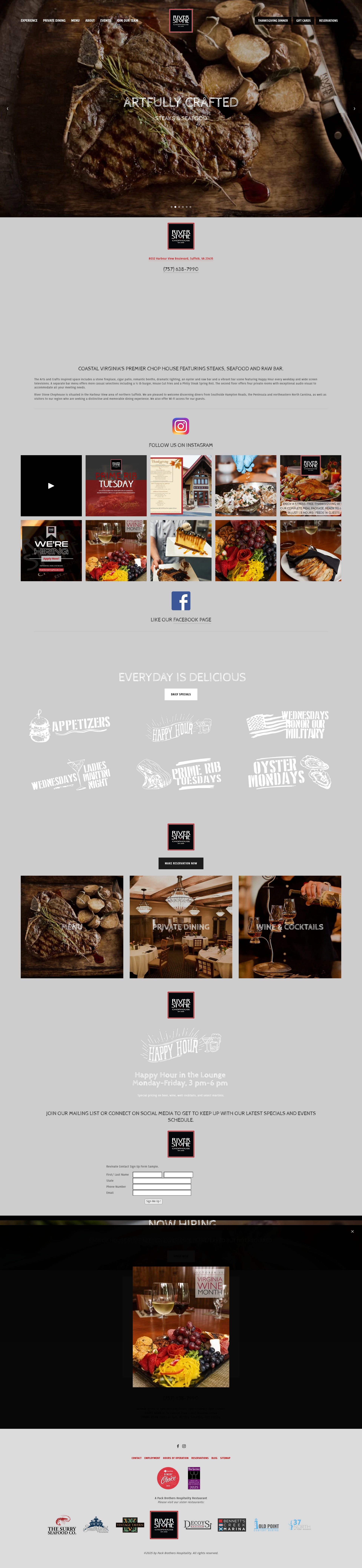 Screenshot of www.riverstonechophouse.com