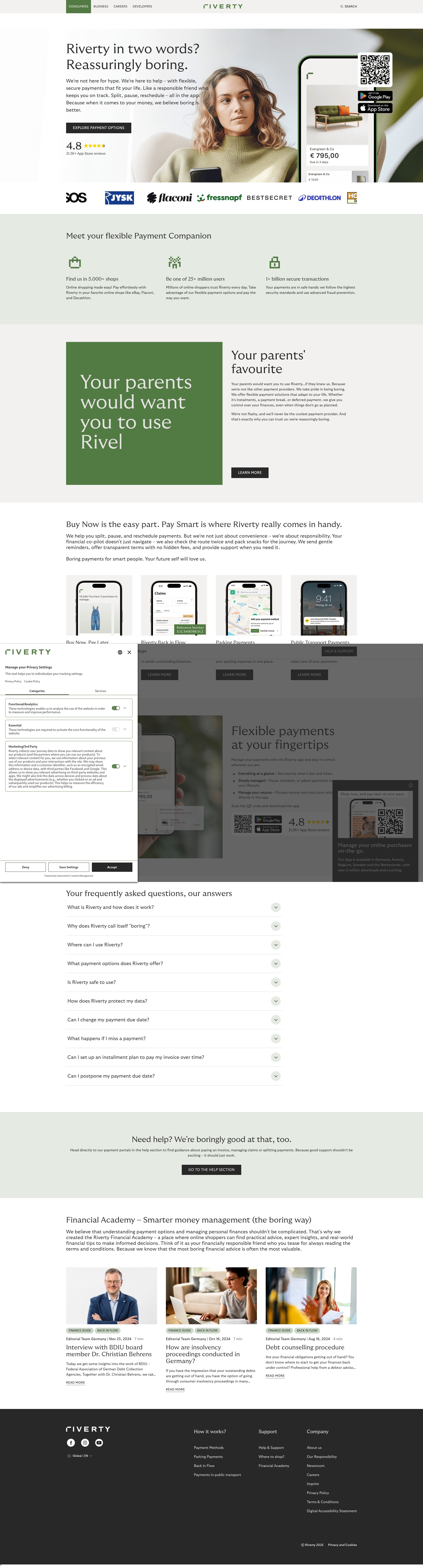 Screenshot of www.riverty.com