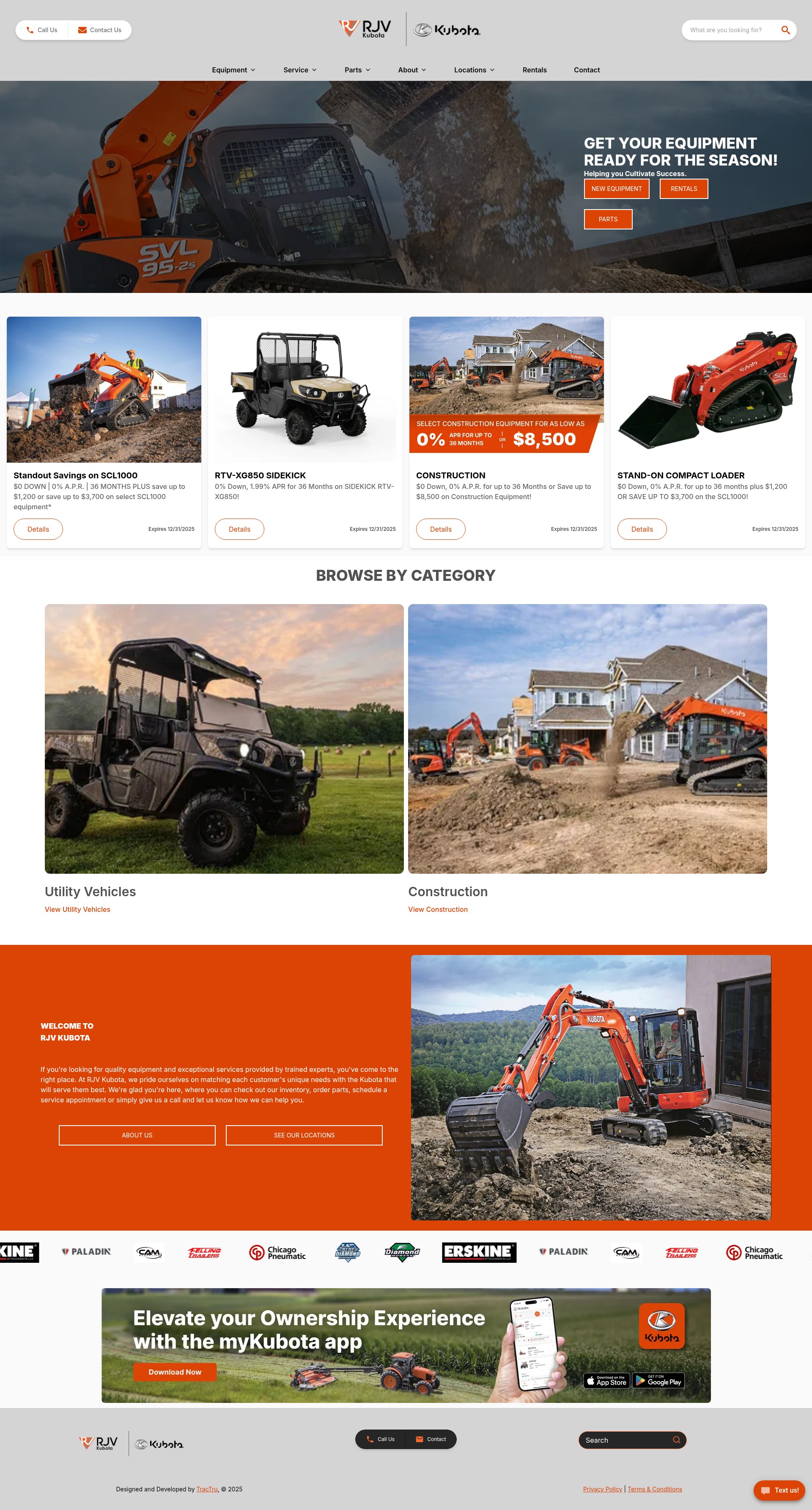 Screenshot of www.rjvkubota.com