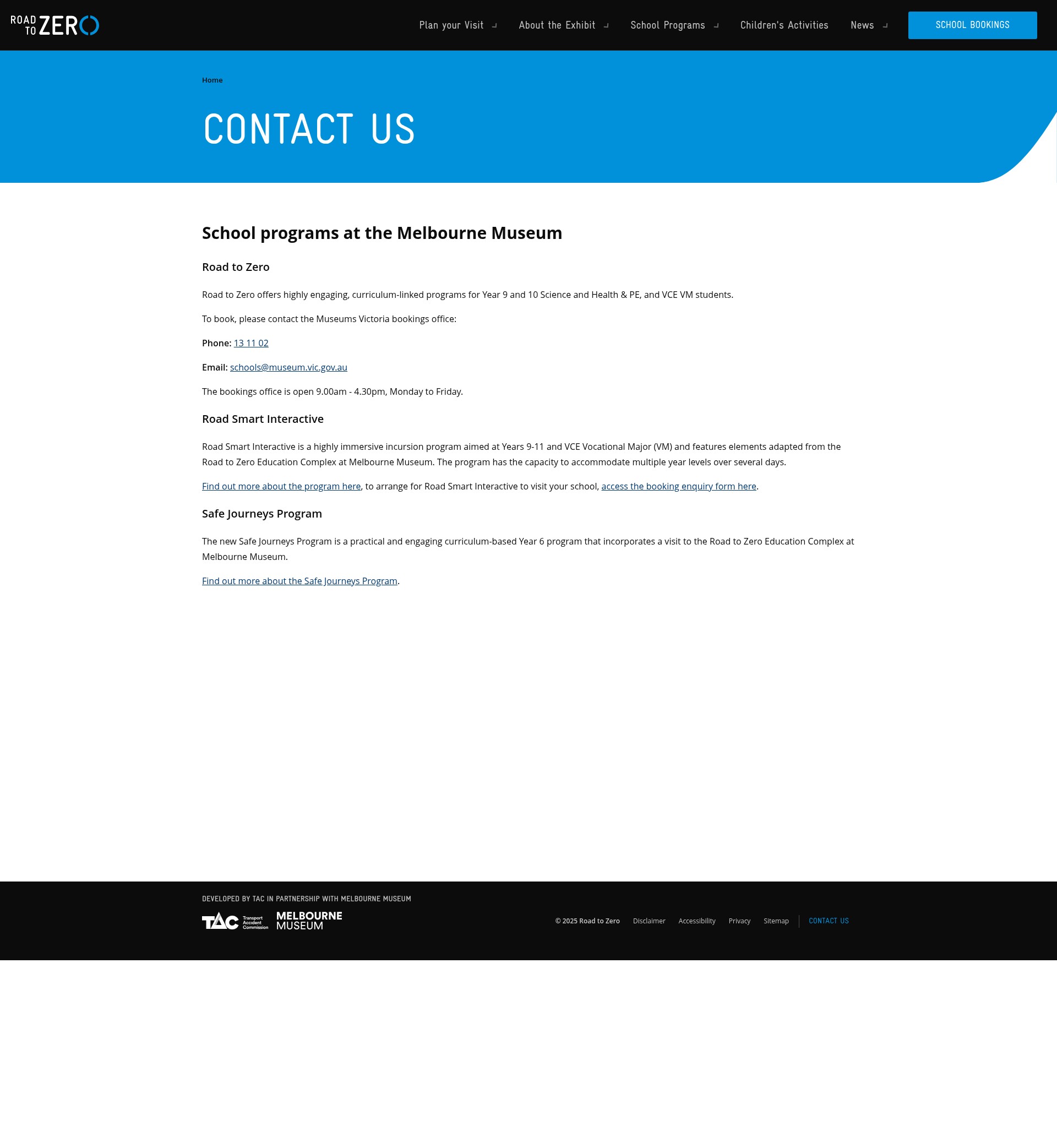 Screenshot of www.roadtozero.vic.gov.au