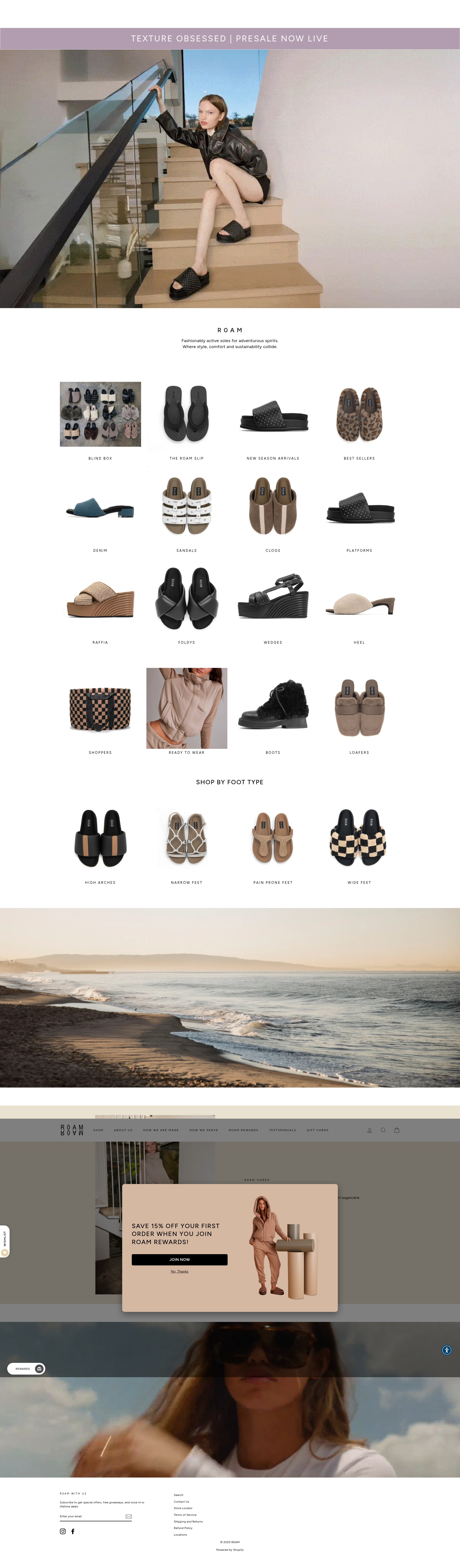 Screenshot of www.roamwears.com