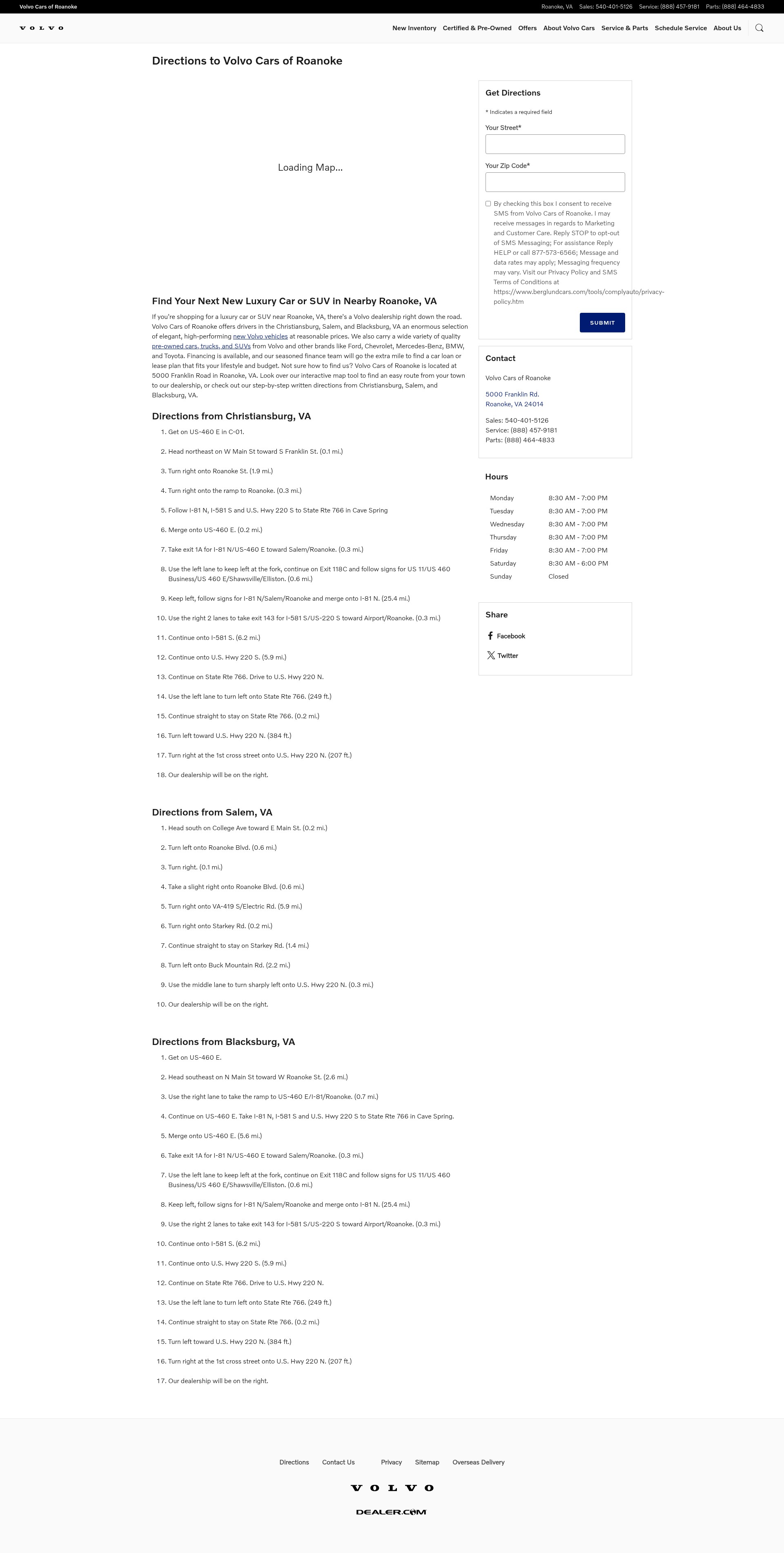 Screenshot of www.roanokevolvo.com