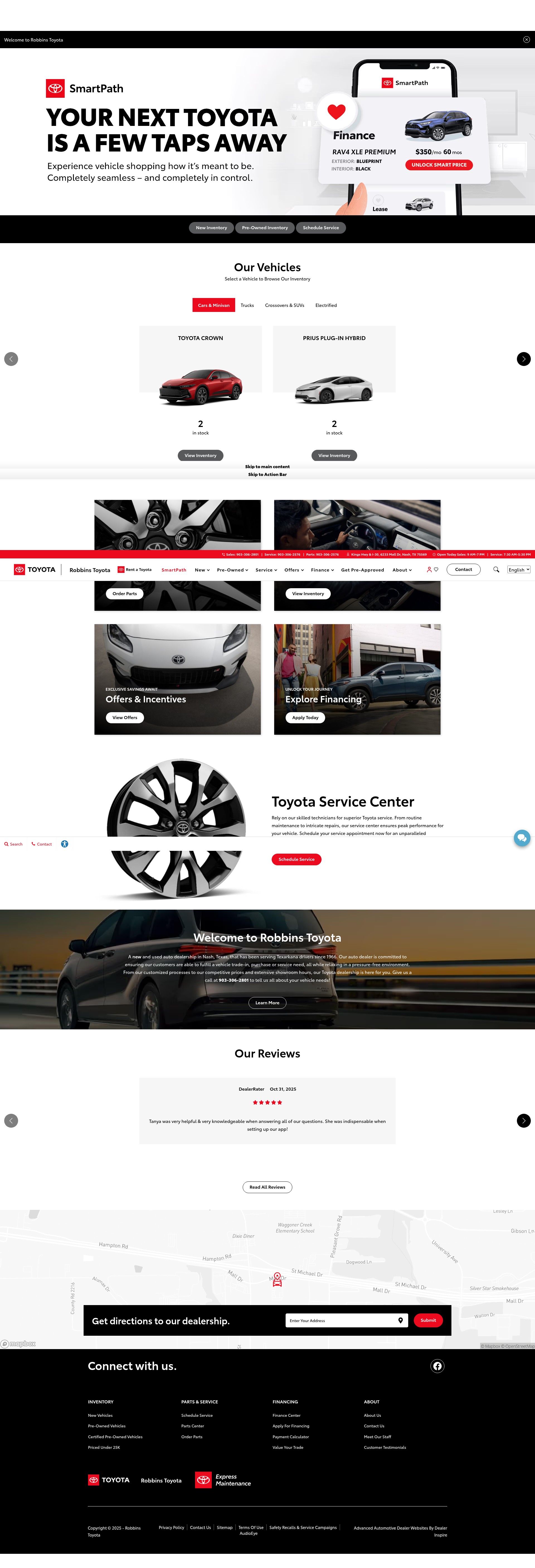 Screenshot of www.robbinstoyota.com