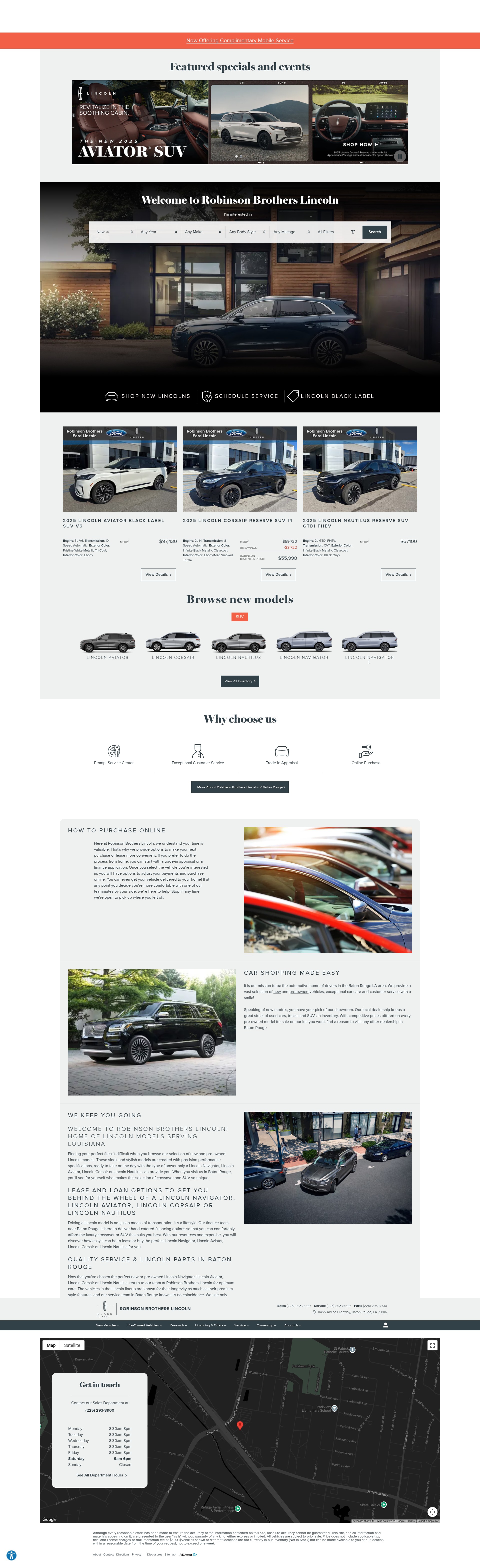 Screenshot of www.robinsonlincoln.com