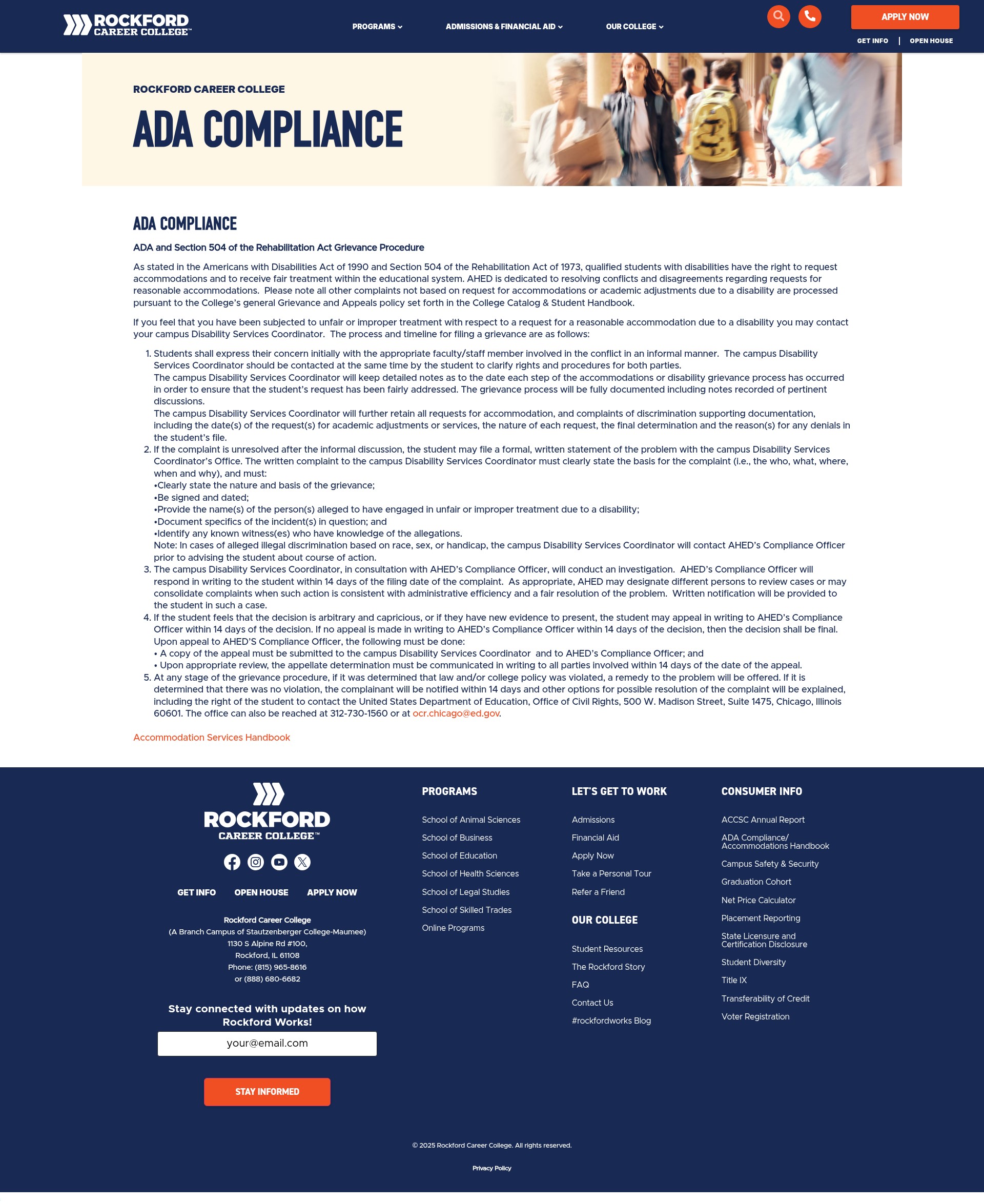 Screenshot of www.rockfordcareercollege.edu