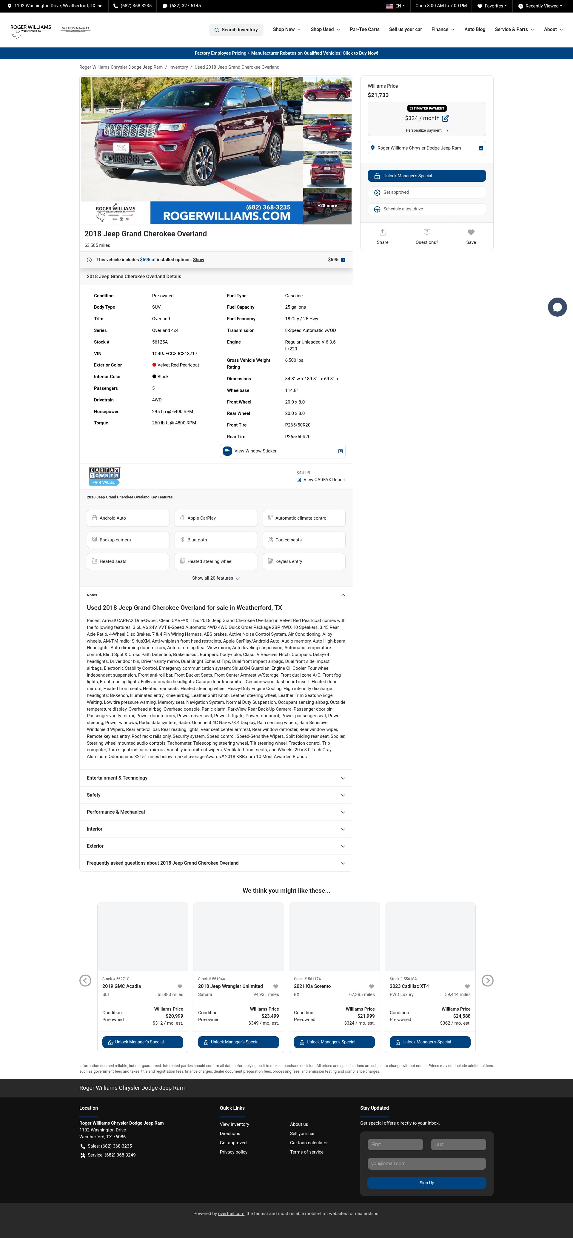 Screenshot of www.rogerwilliams.com