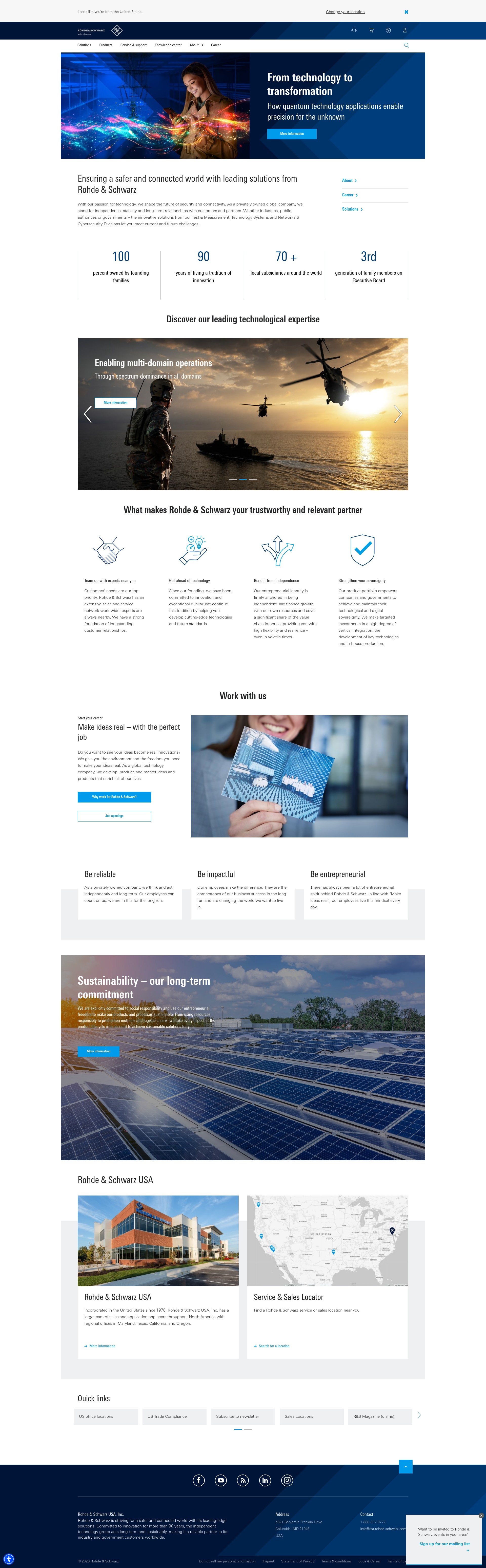 Screenshot of www.rohde-schwarz.com