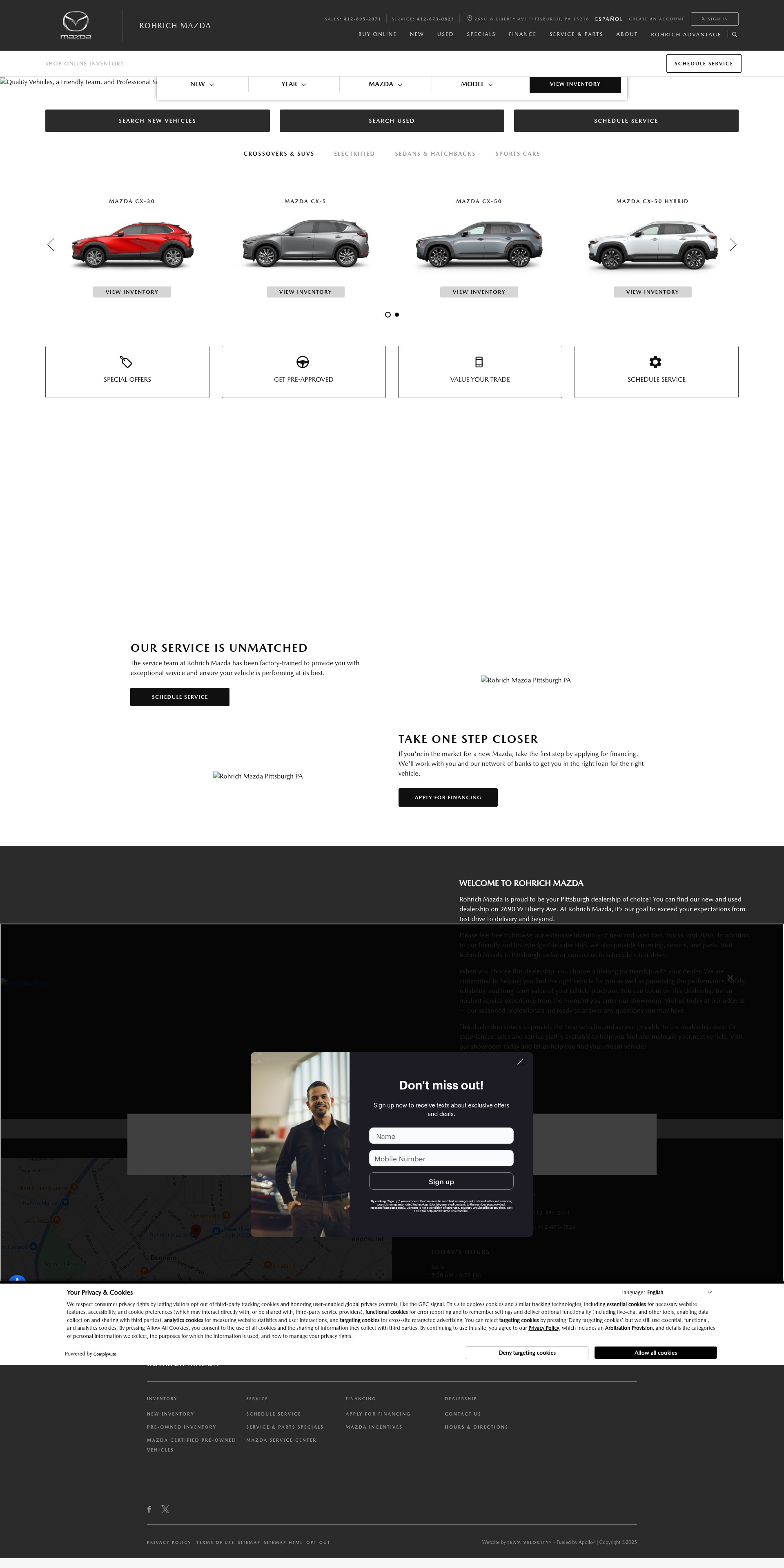 Screenshot of www.rohrichmazdapgh.com