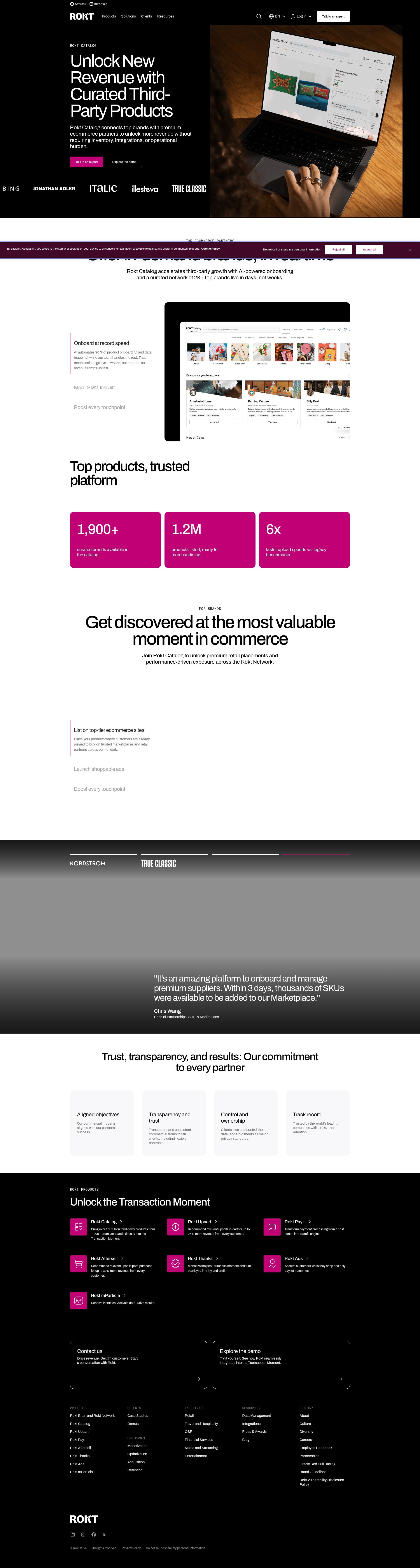 Screenshot of www.rokt.com