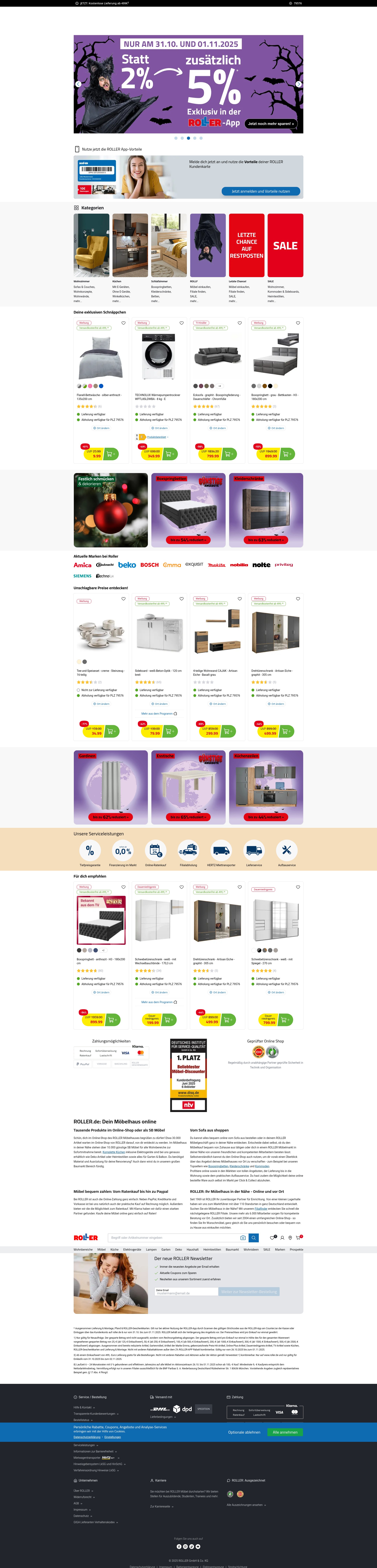 Screenshot of www.roller.de