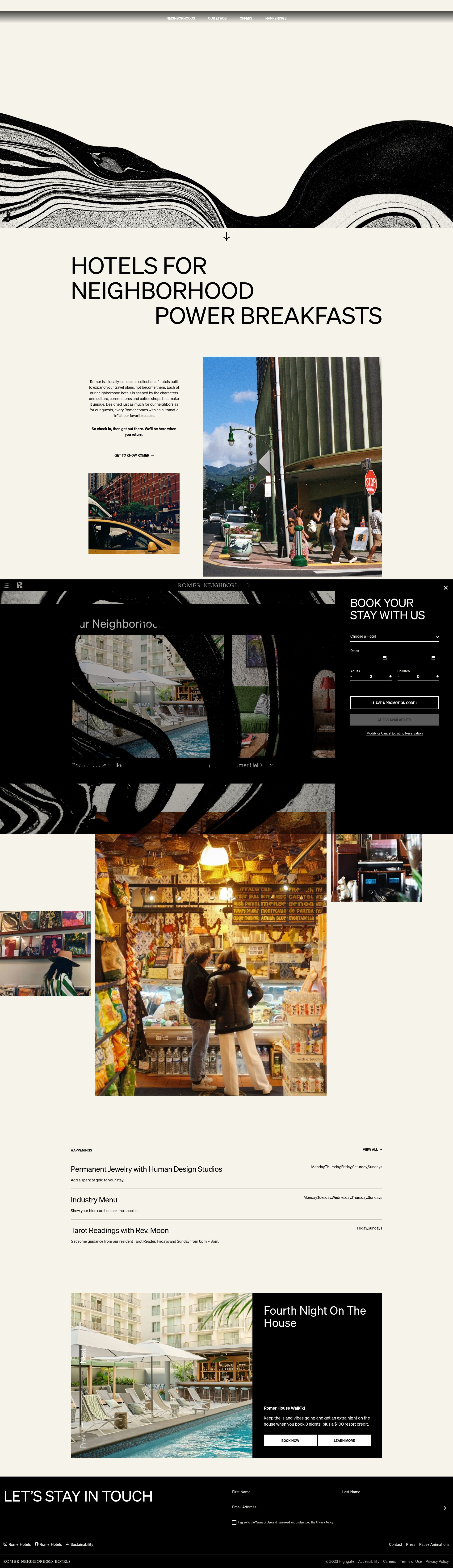 Screenshot of www.romerhotels.com
