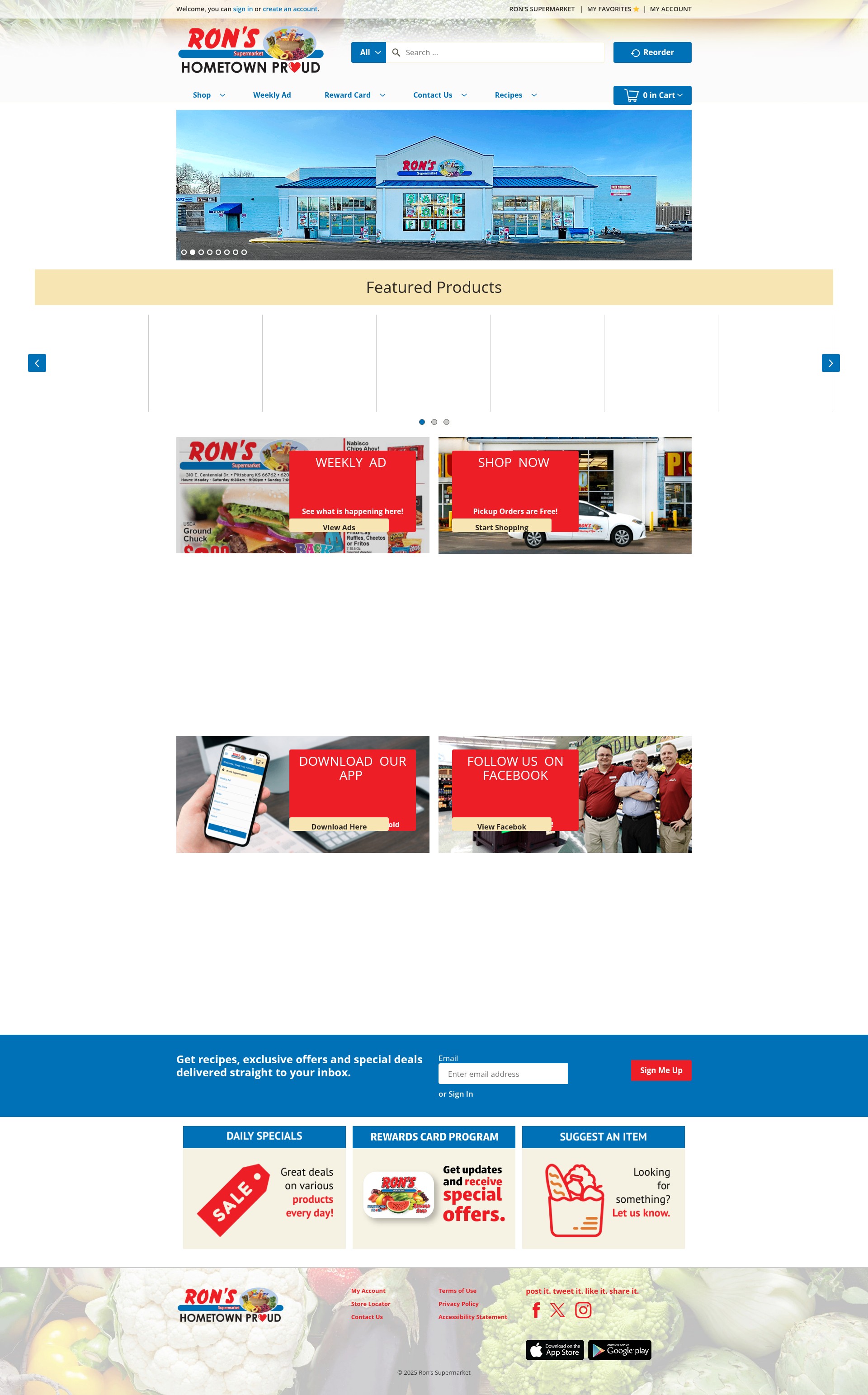 Screenshot of www.ronssupermarket.com