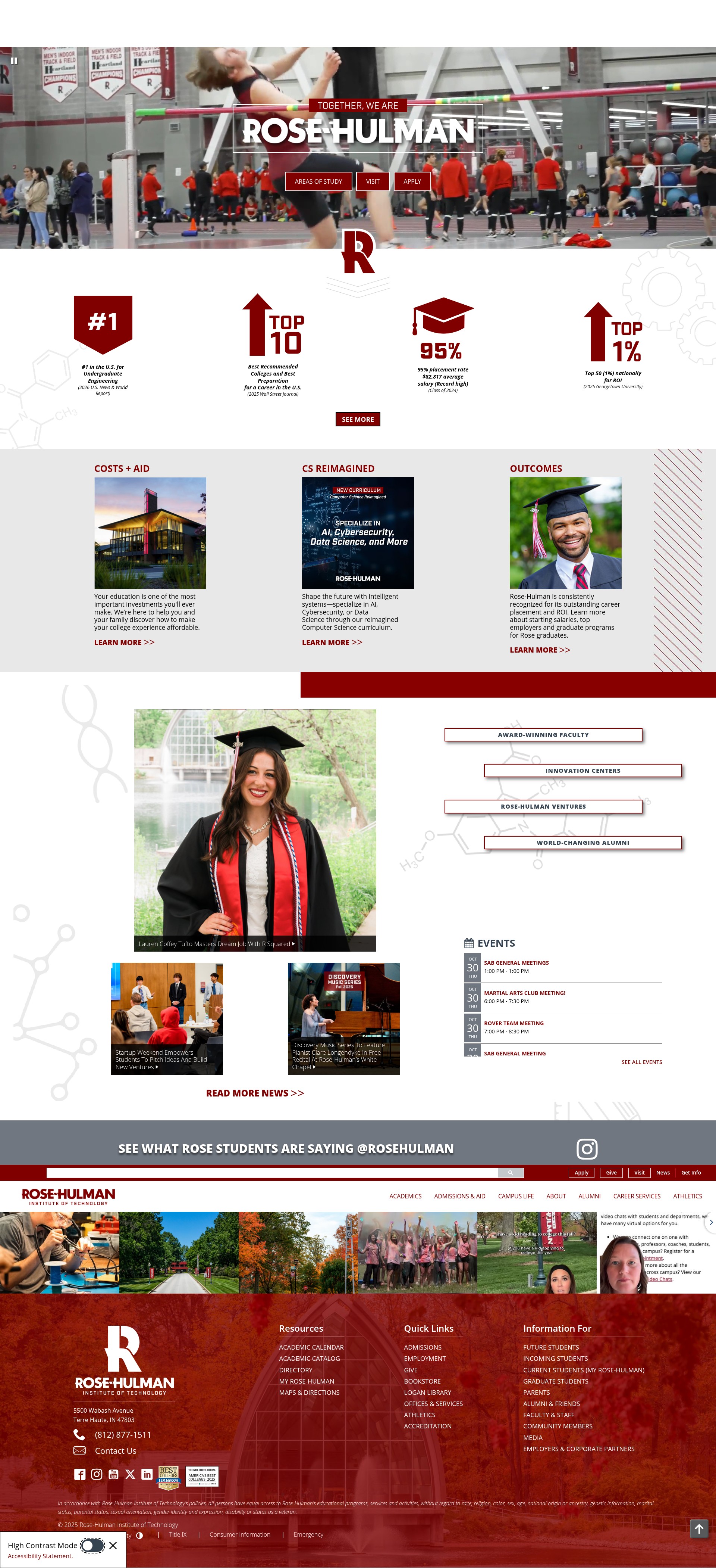 Screenshot of www.rose-hulman.edu