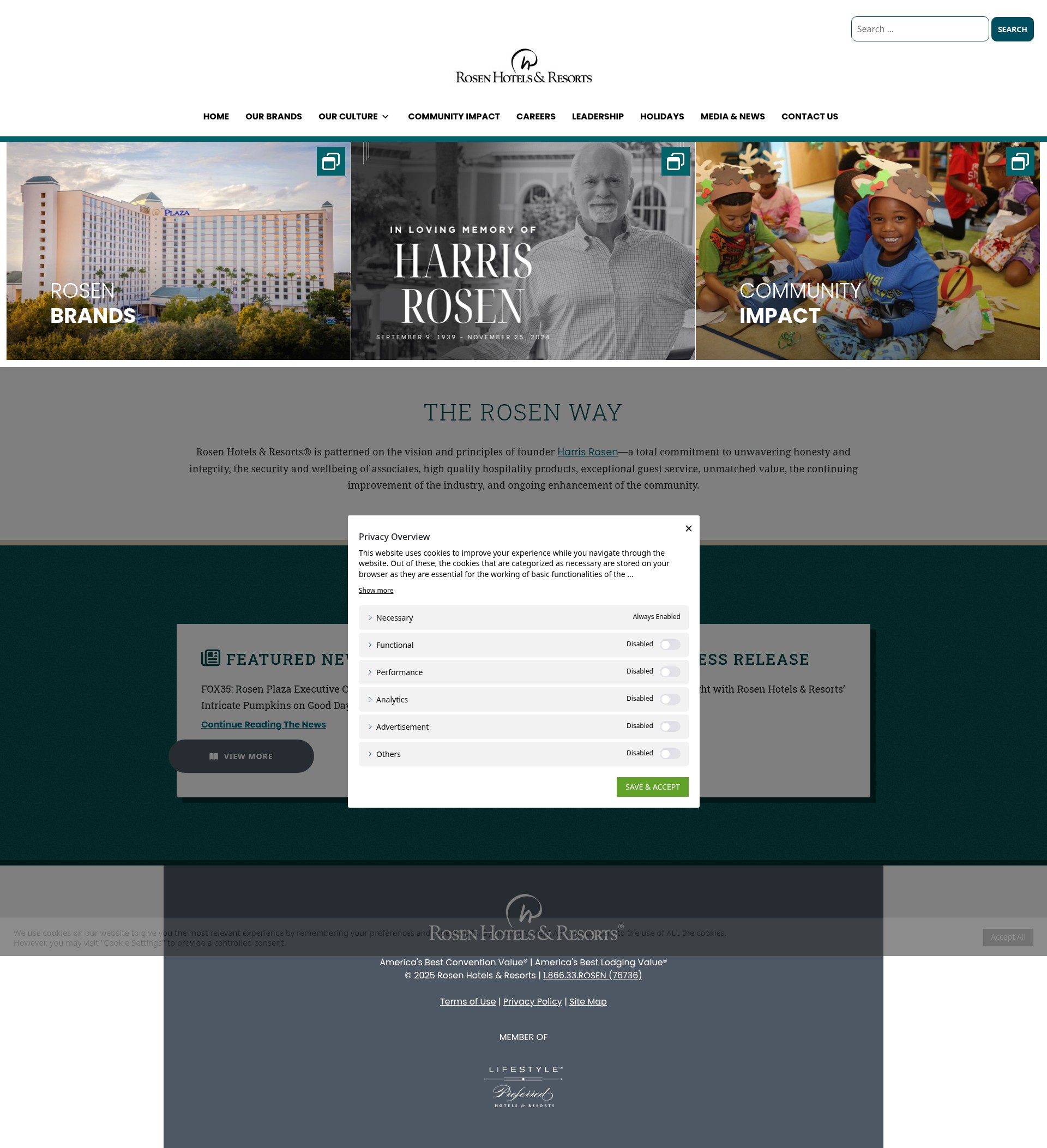 Screenshot of www.rosenhotels.com