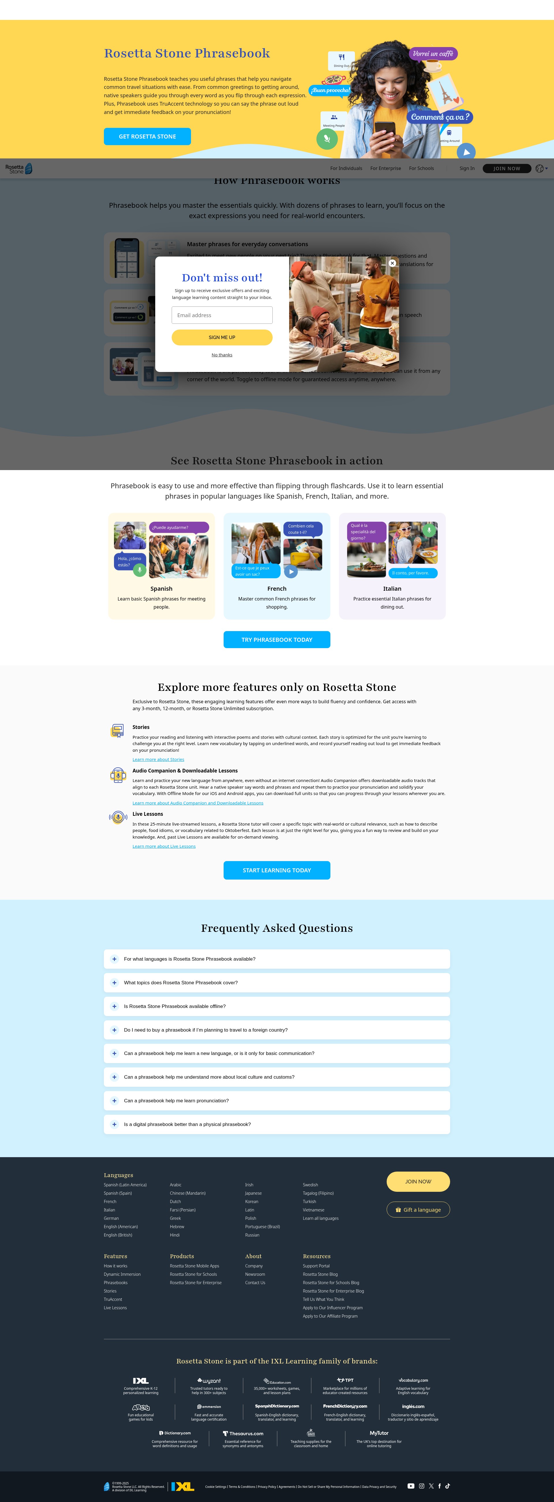 Screenshot of www.rosettastone.com