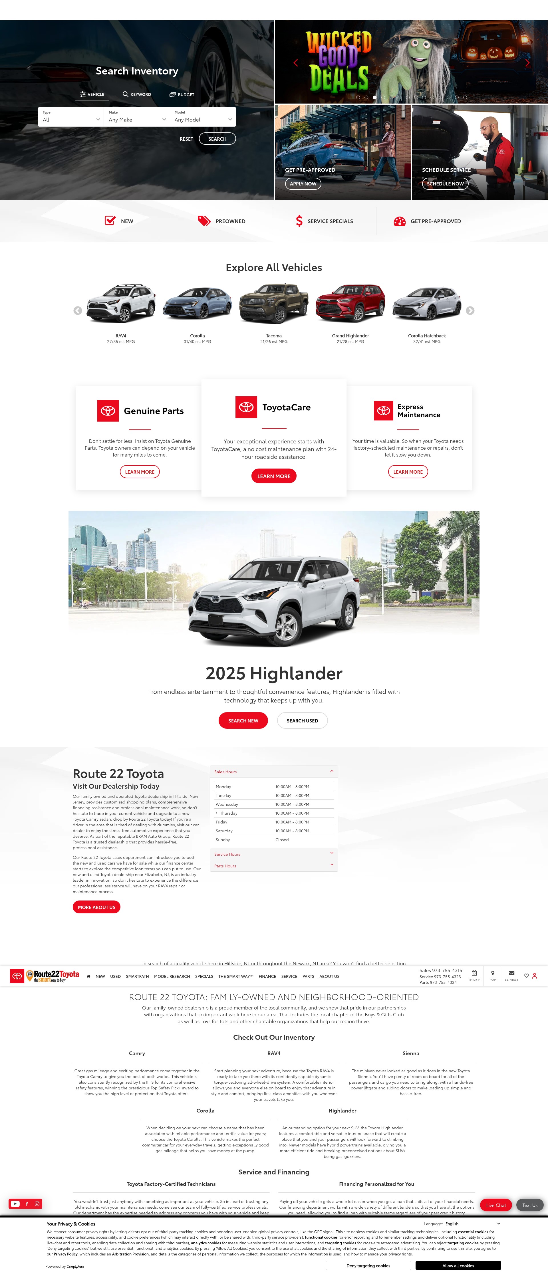 Screenshot of www.route22toyota.com