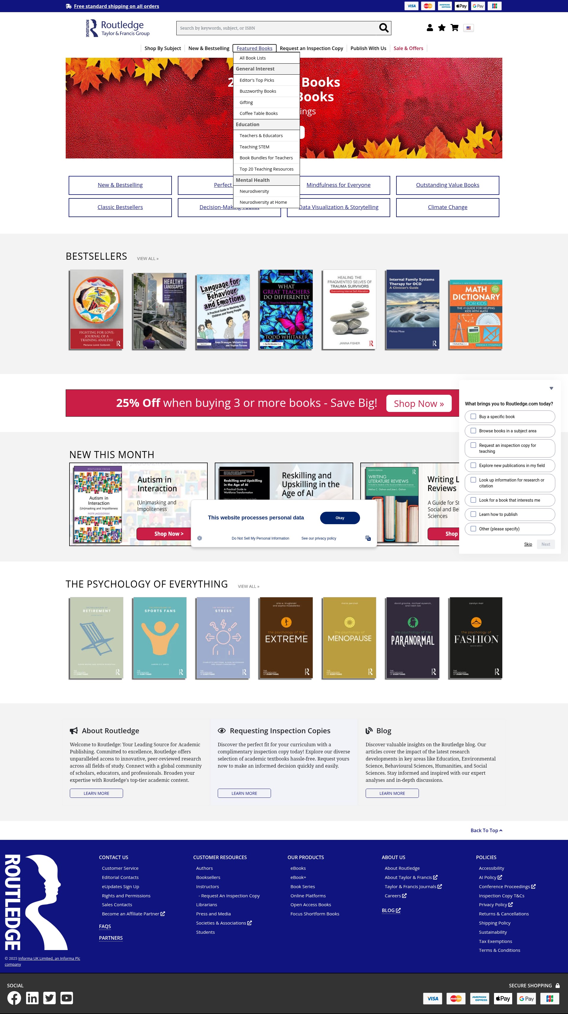 Screenshot of www.routledge.com