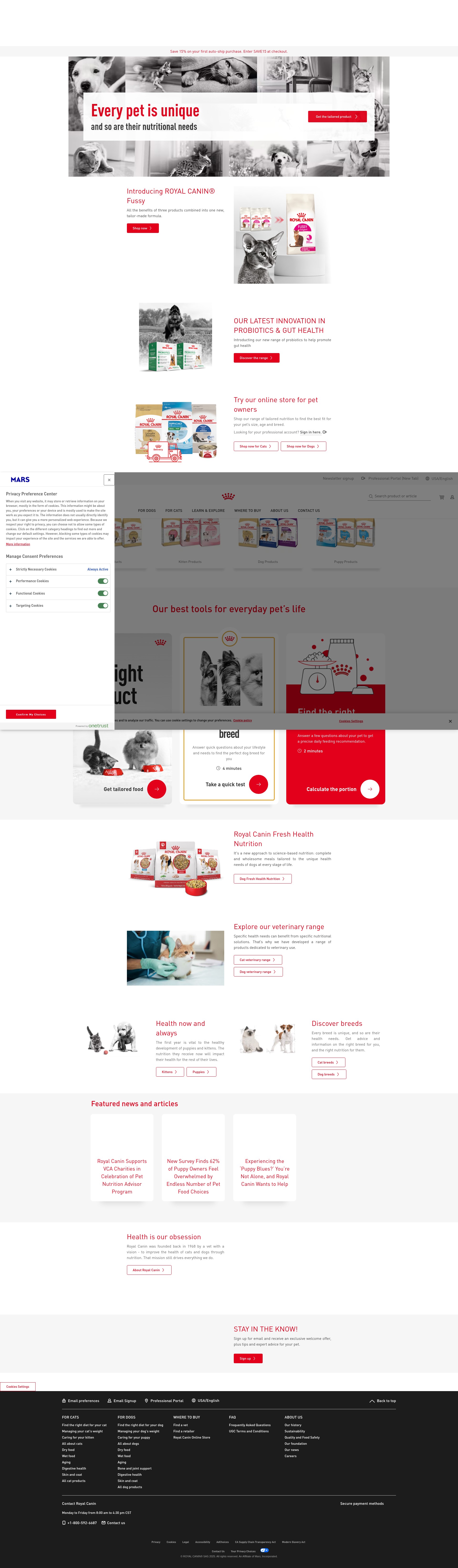 Screenshot of www.royalcanin.com