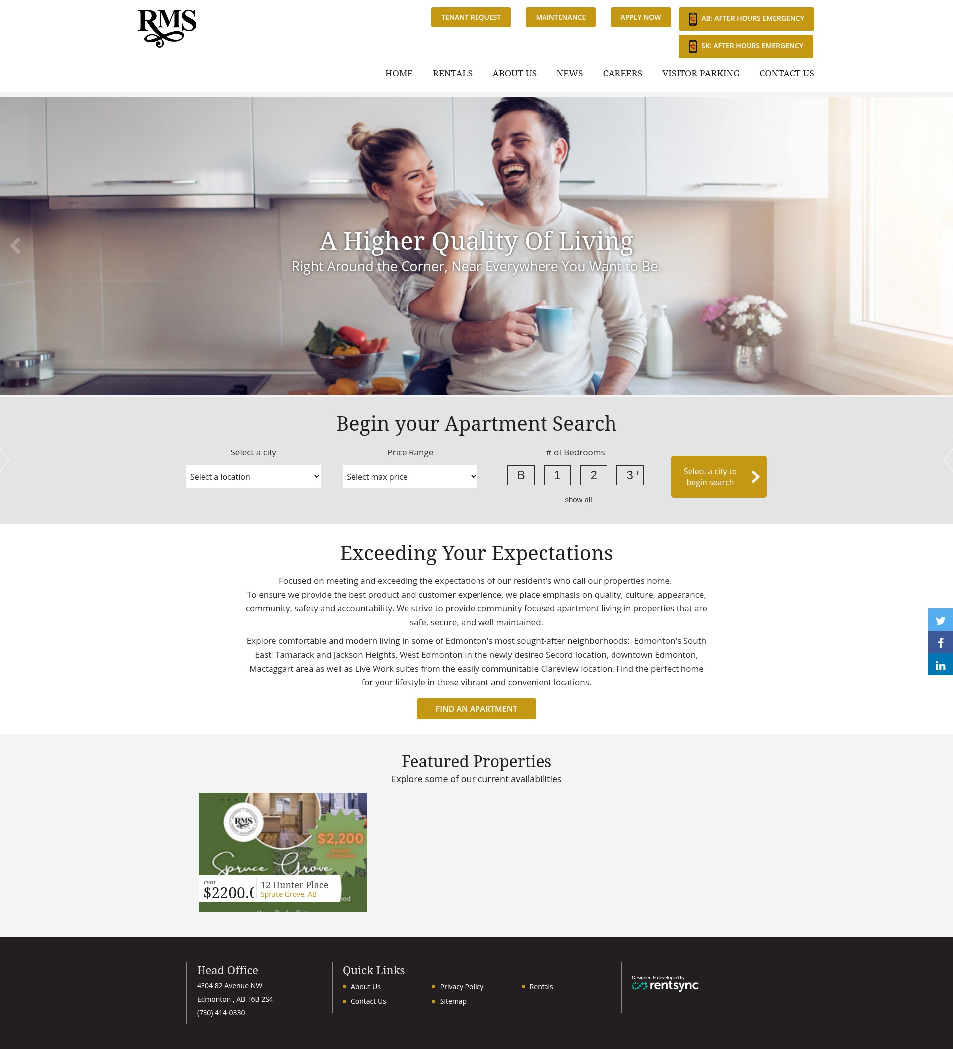 Screenshot of www.royalmanagement.ca