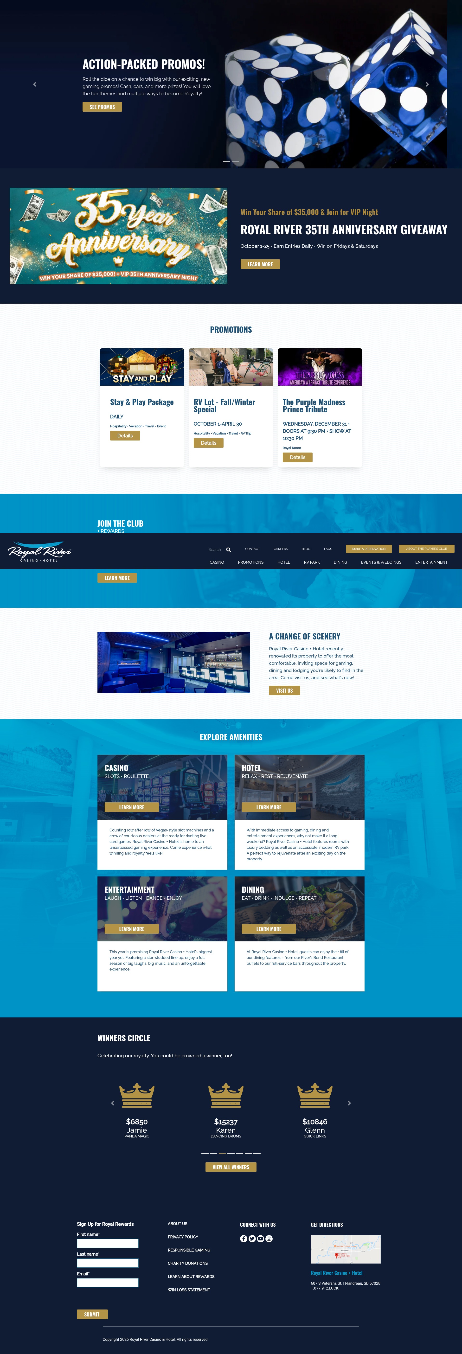 Screenshot of www.royalrivercasino.com