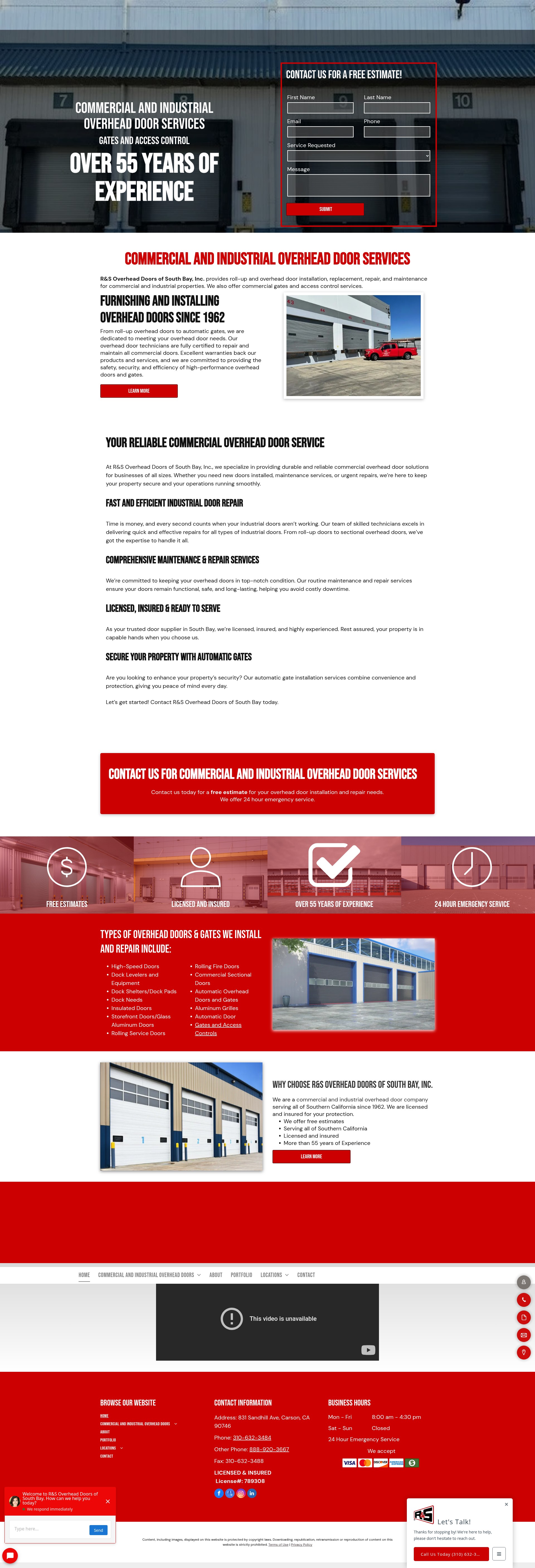 Screenshot of www.rsoverheaddoorofsouthbayincca.com