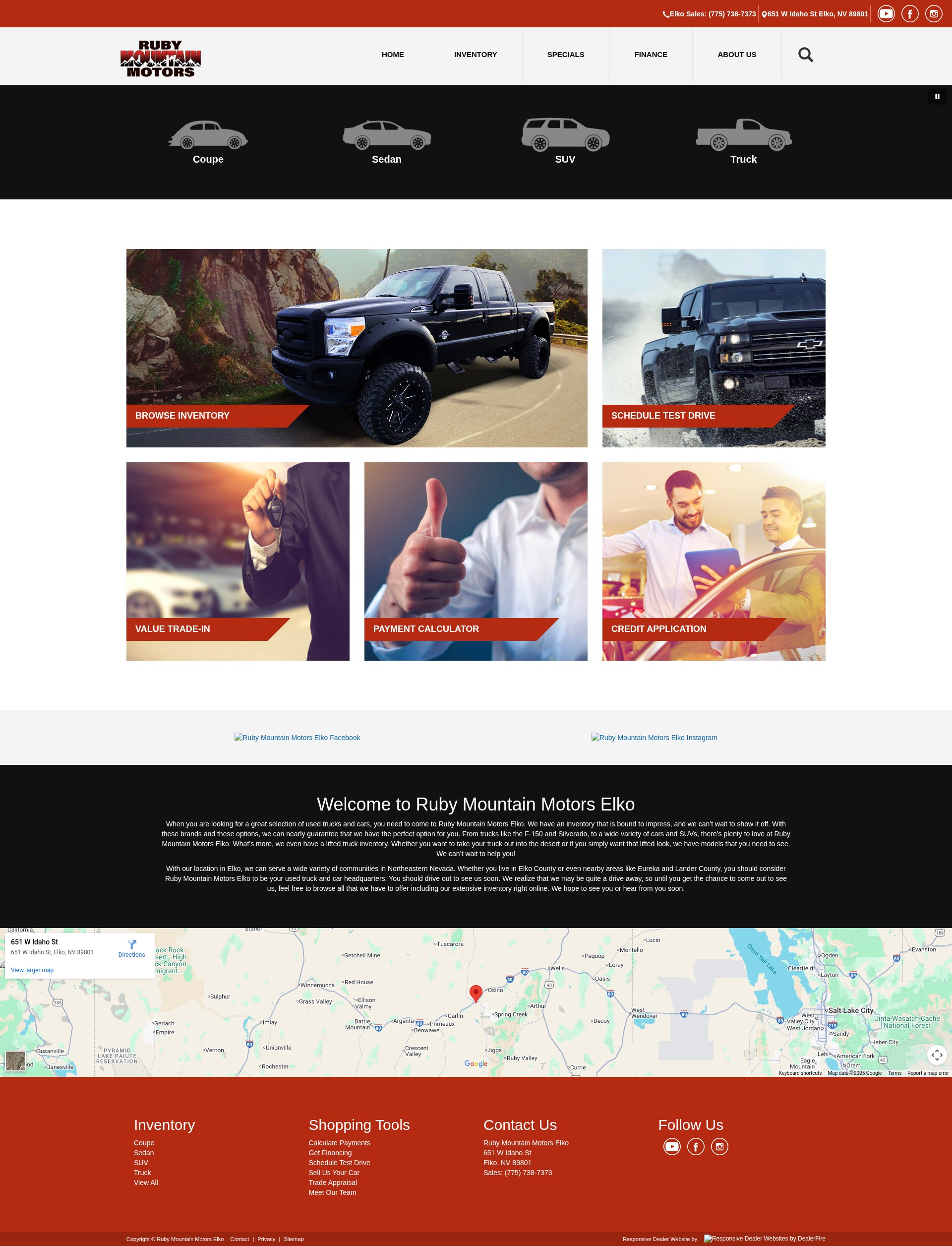 Screenshot of www.rubymountainmotorselko.com