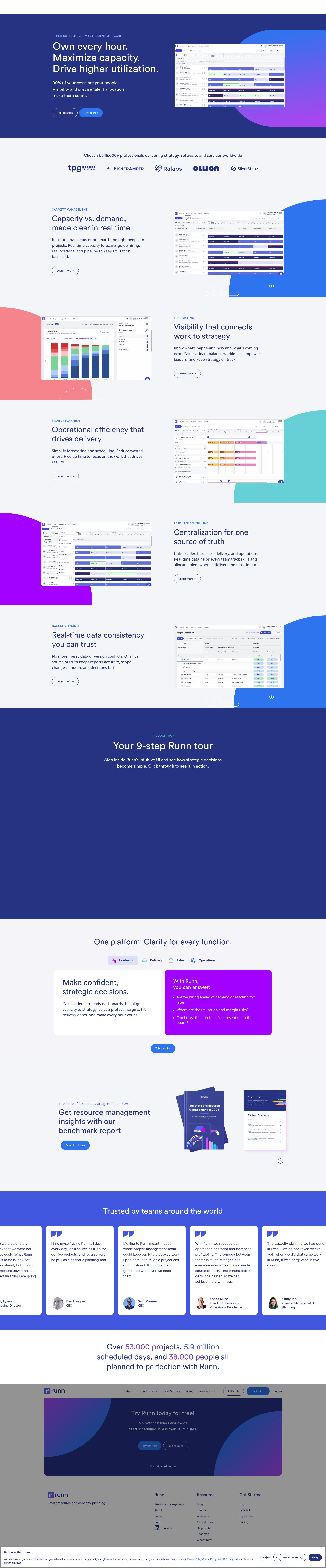 Screenshot of www.runn.io
