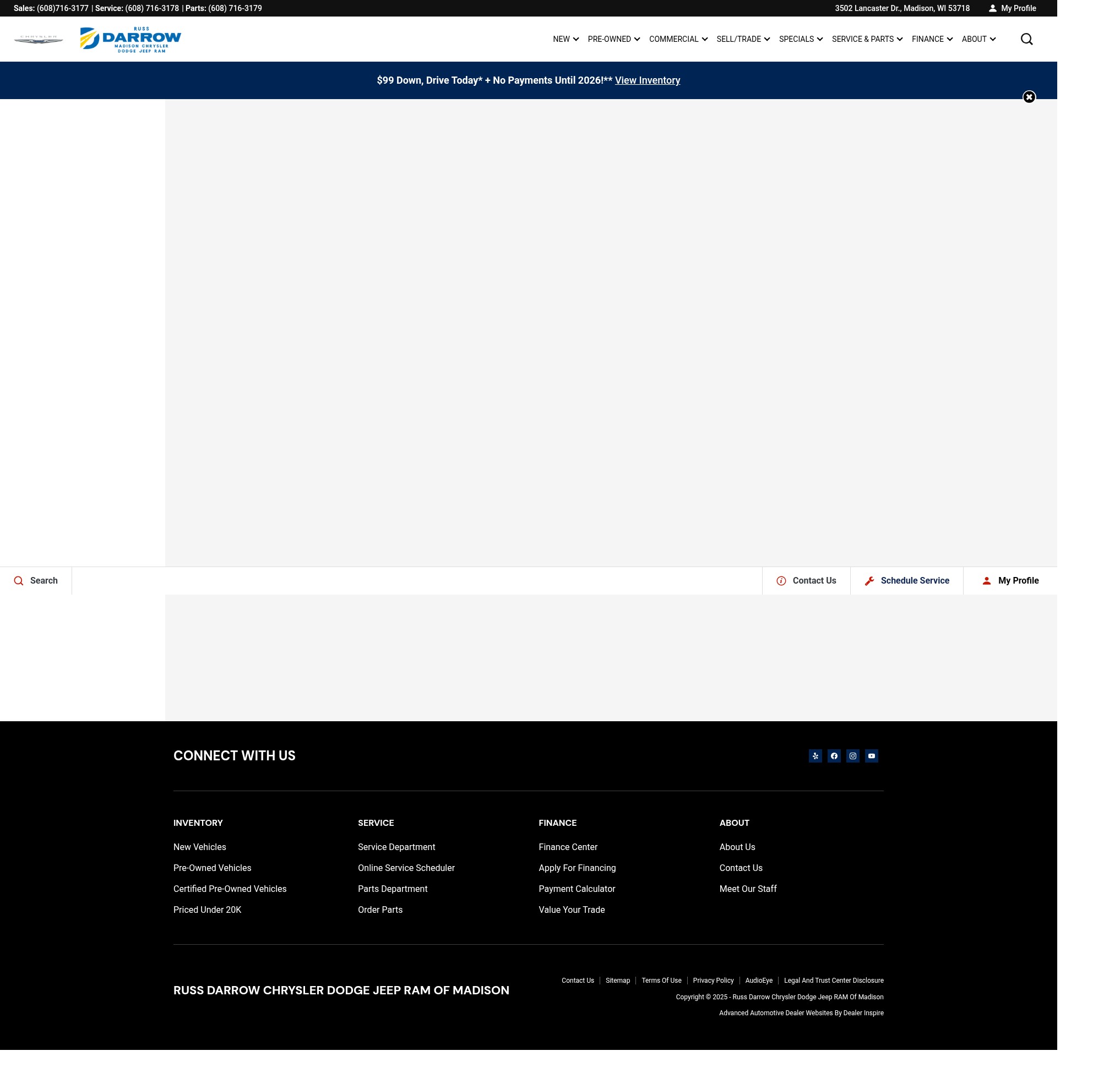 Screenshot of www.russdarrowchryslerjeep.com