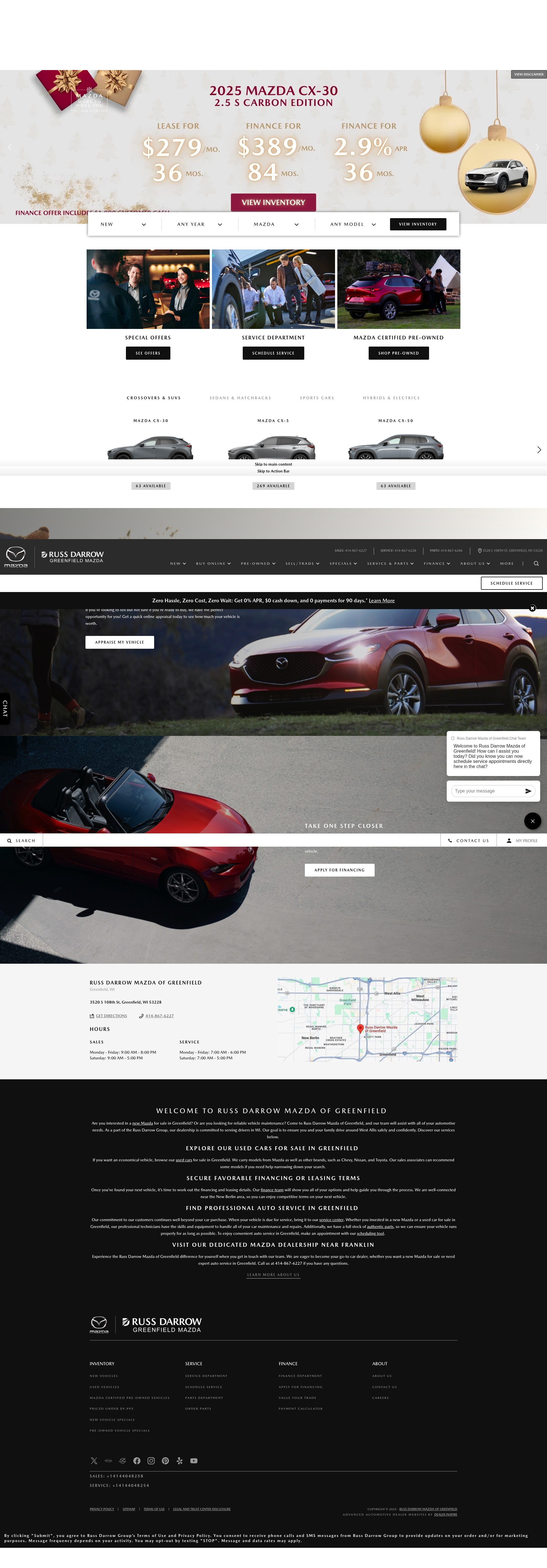 Screenshot of www.russdarrowgreenfieldmazda.com