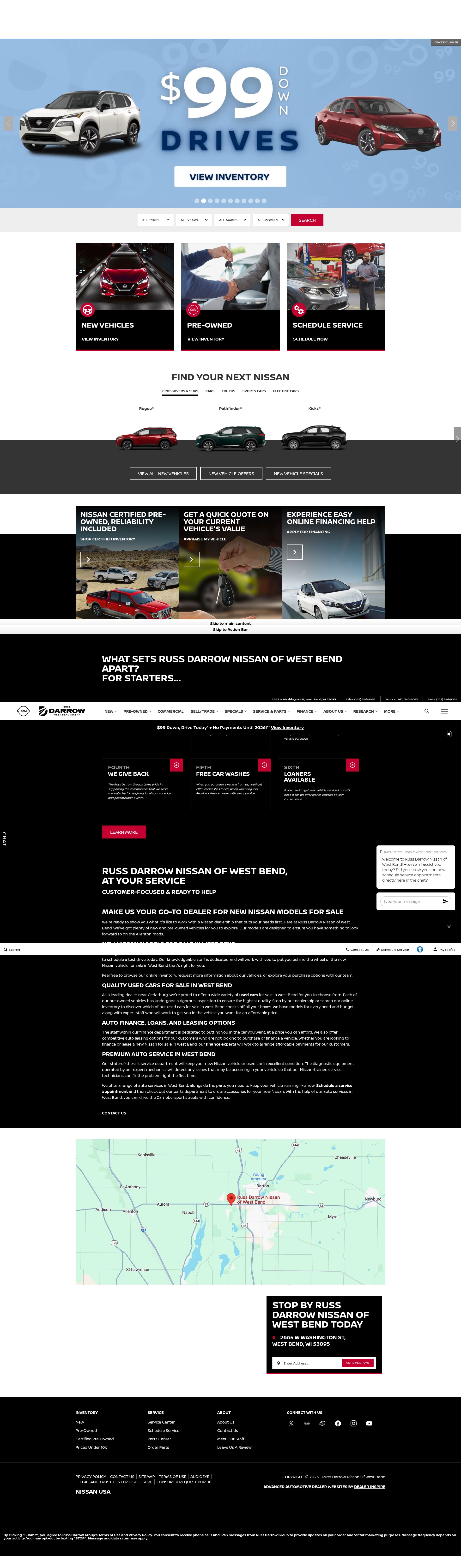 Screenshot of www.russdarrownissanofwestbend.com