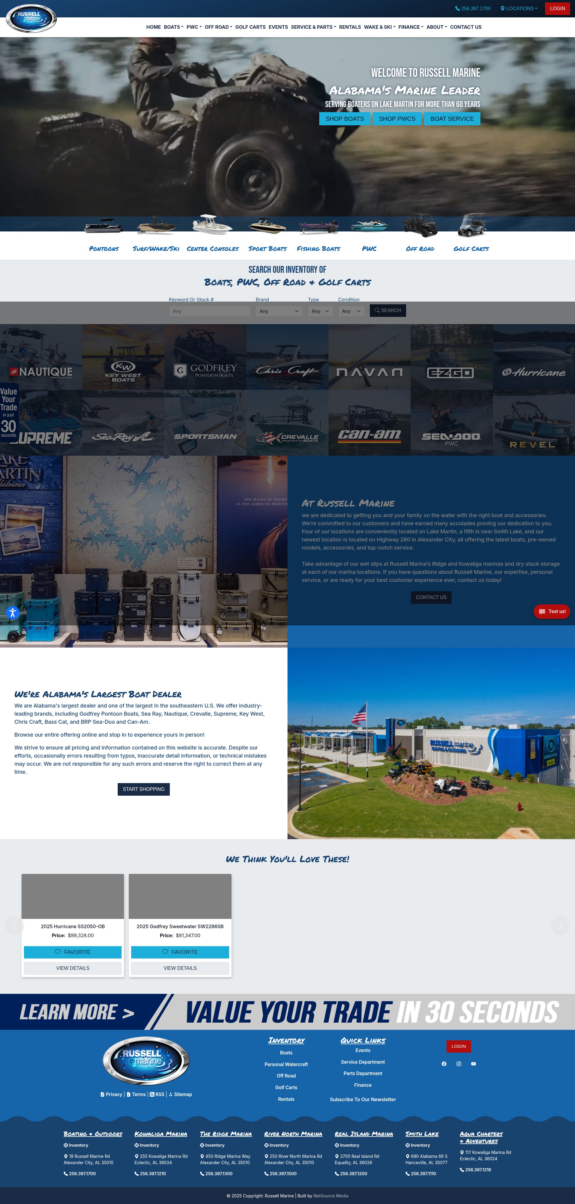 Screenshot of www.russellmarine.net