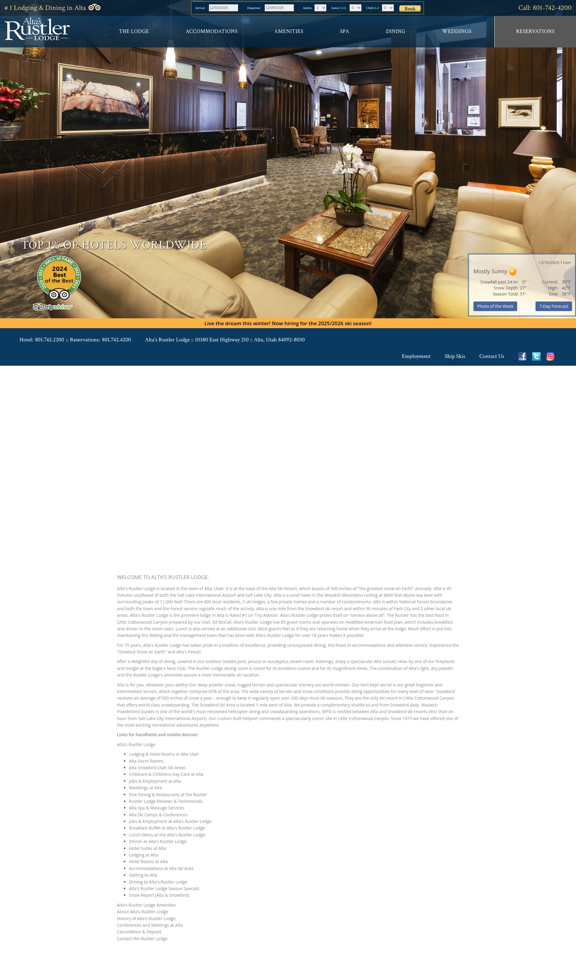 Screenshot of www.rustlerlodge.com