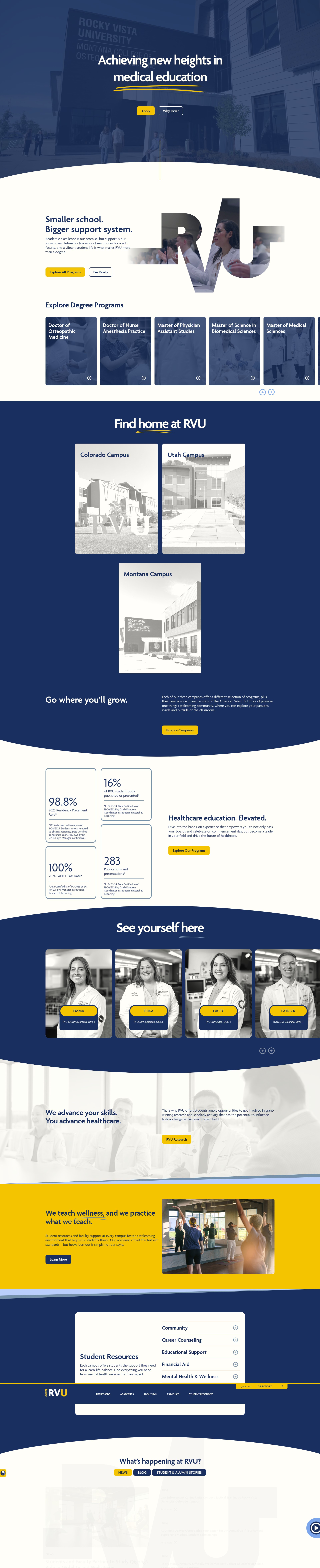 Screenshot of www.rvu.edu