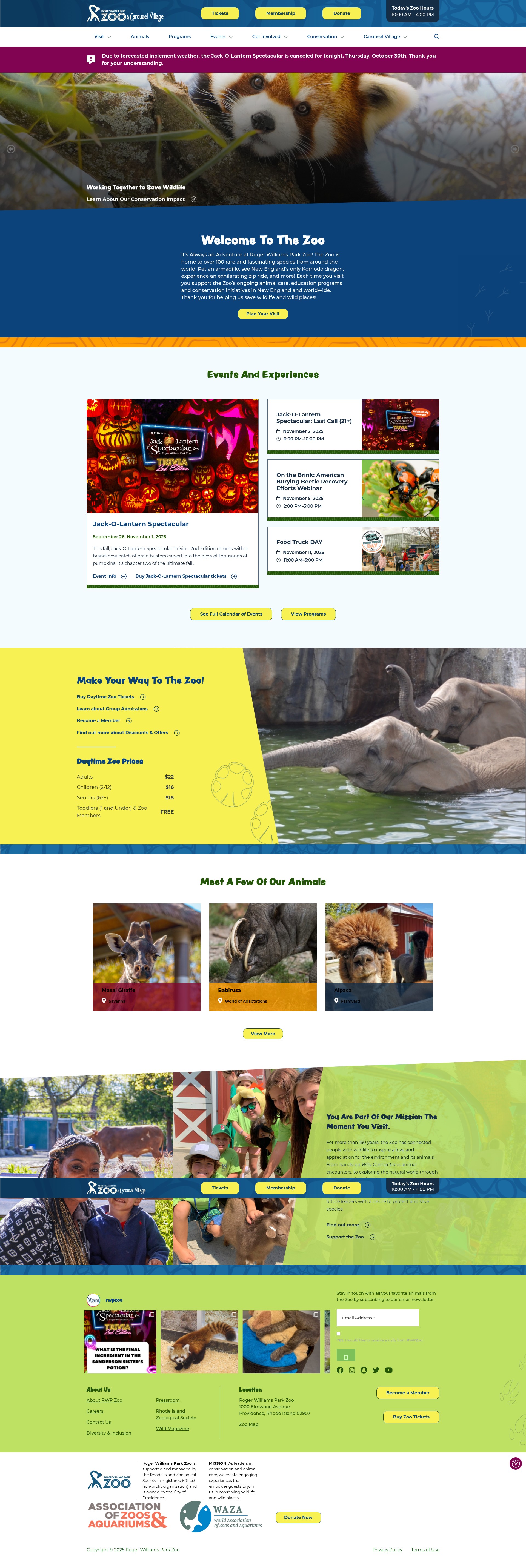 Screenshot of www.rwpzoo.org
