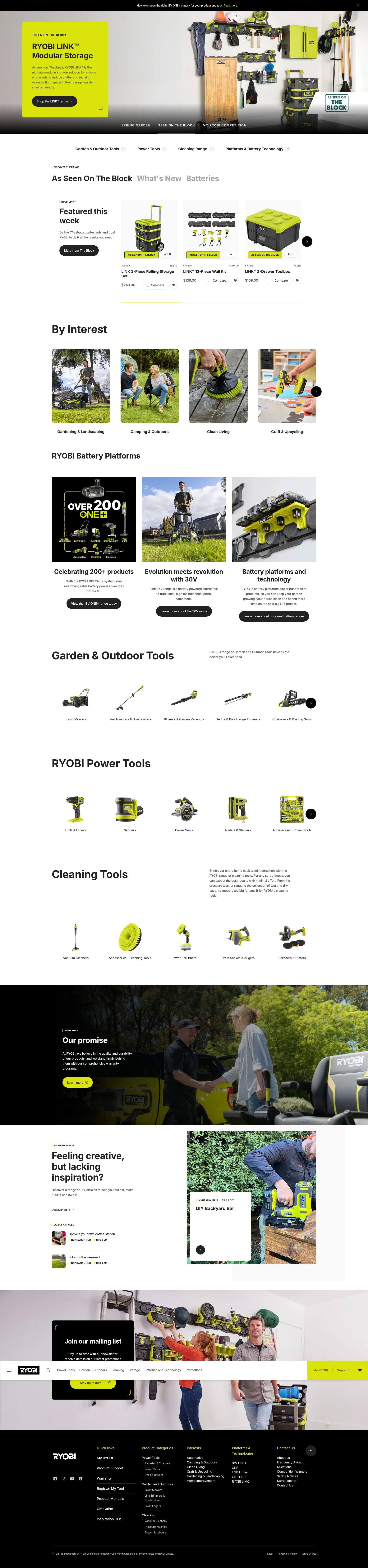 Screenshot of www.ryobi.com.au