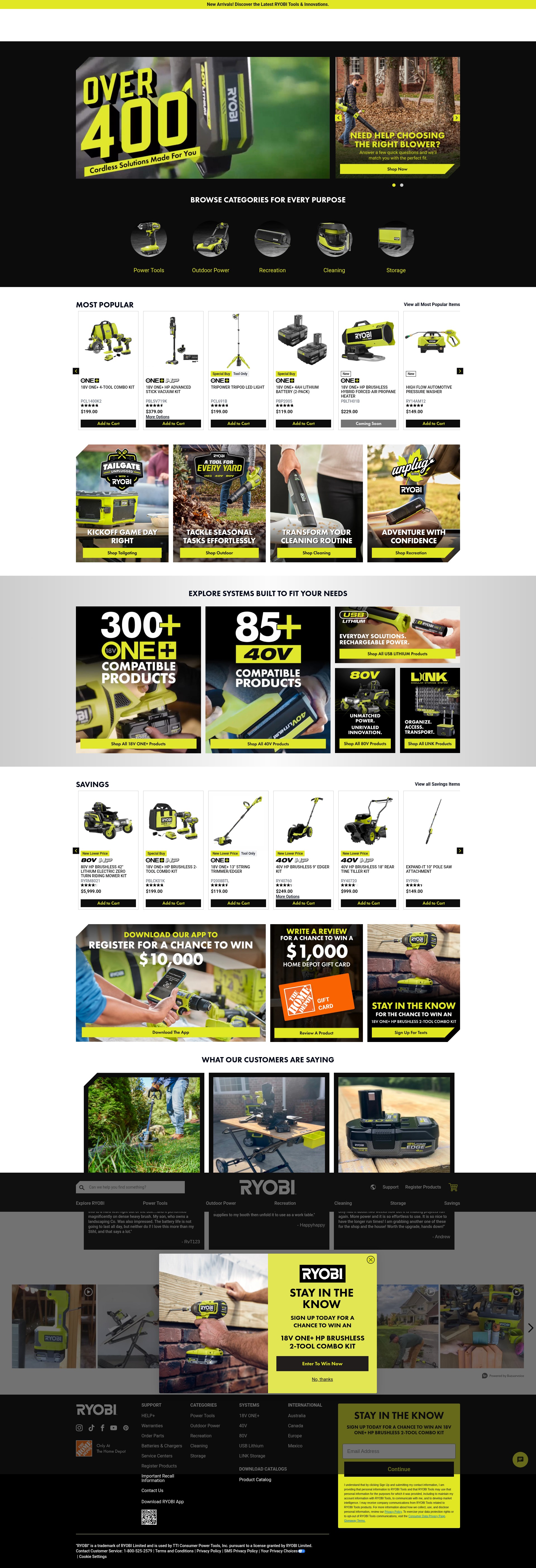 Screenshot of www.ryobitools.com