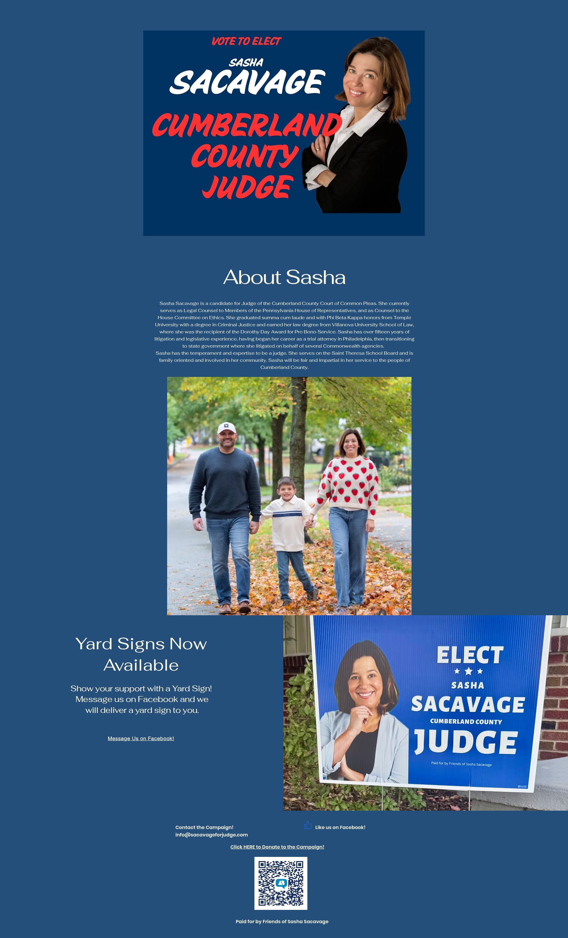 Screenshot of www.sacavageforjudge.com