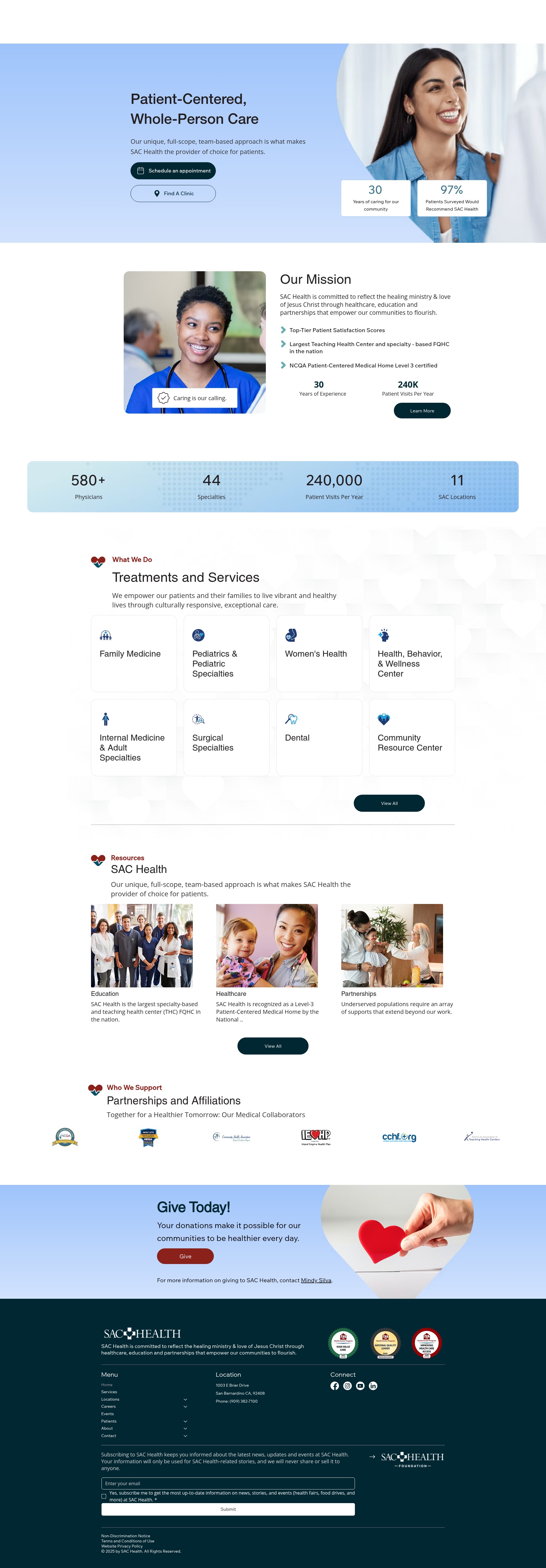 Screenshot of www.sachealth.org
