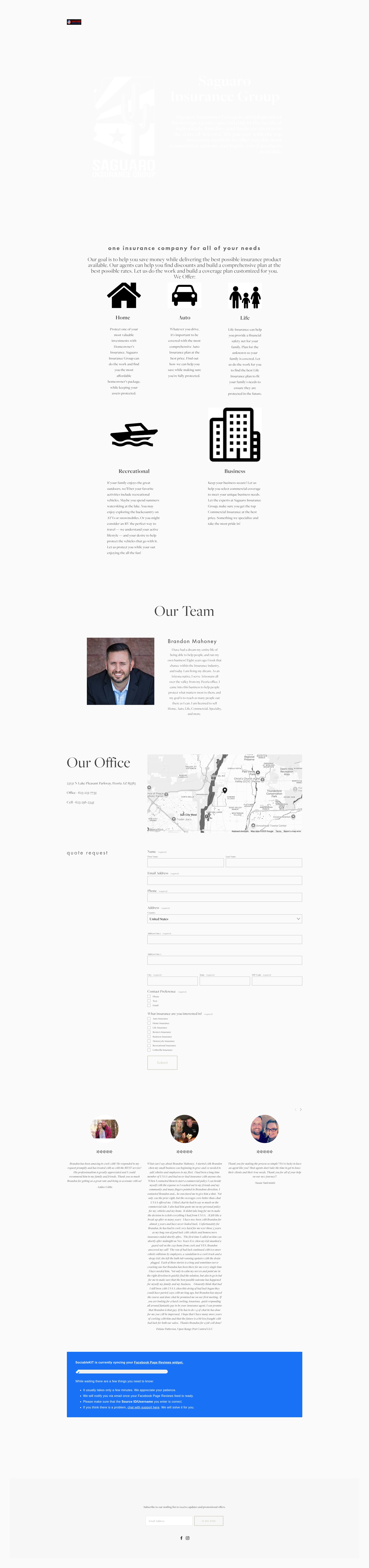 Screenshot of www.saguaroinsurance.com