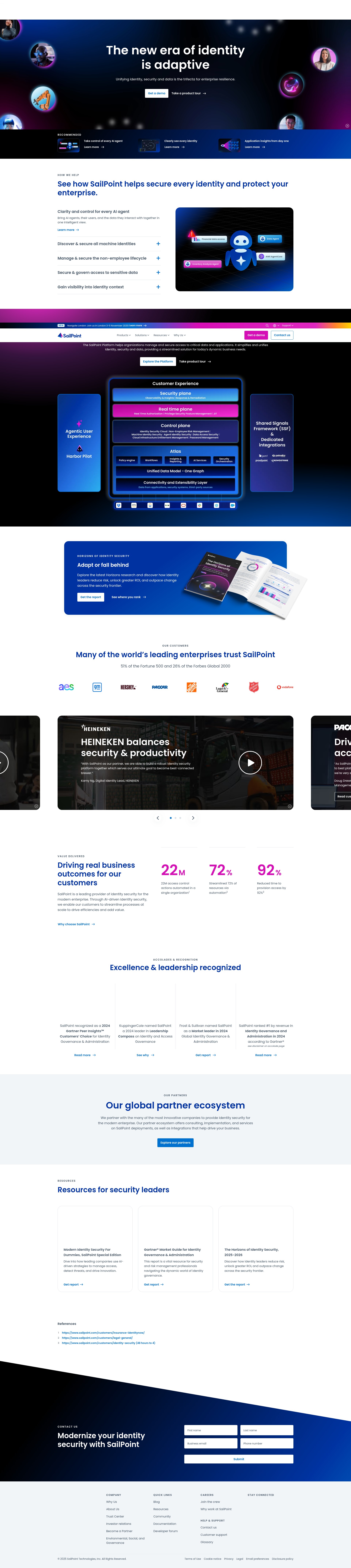 Screenshot of www.sailpoint.com